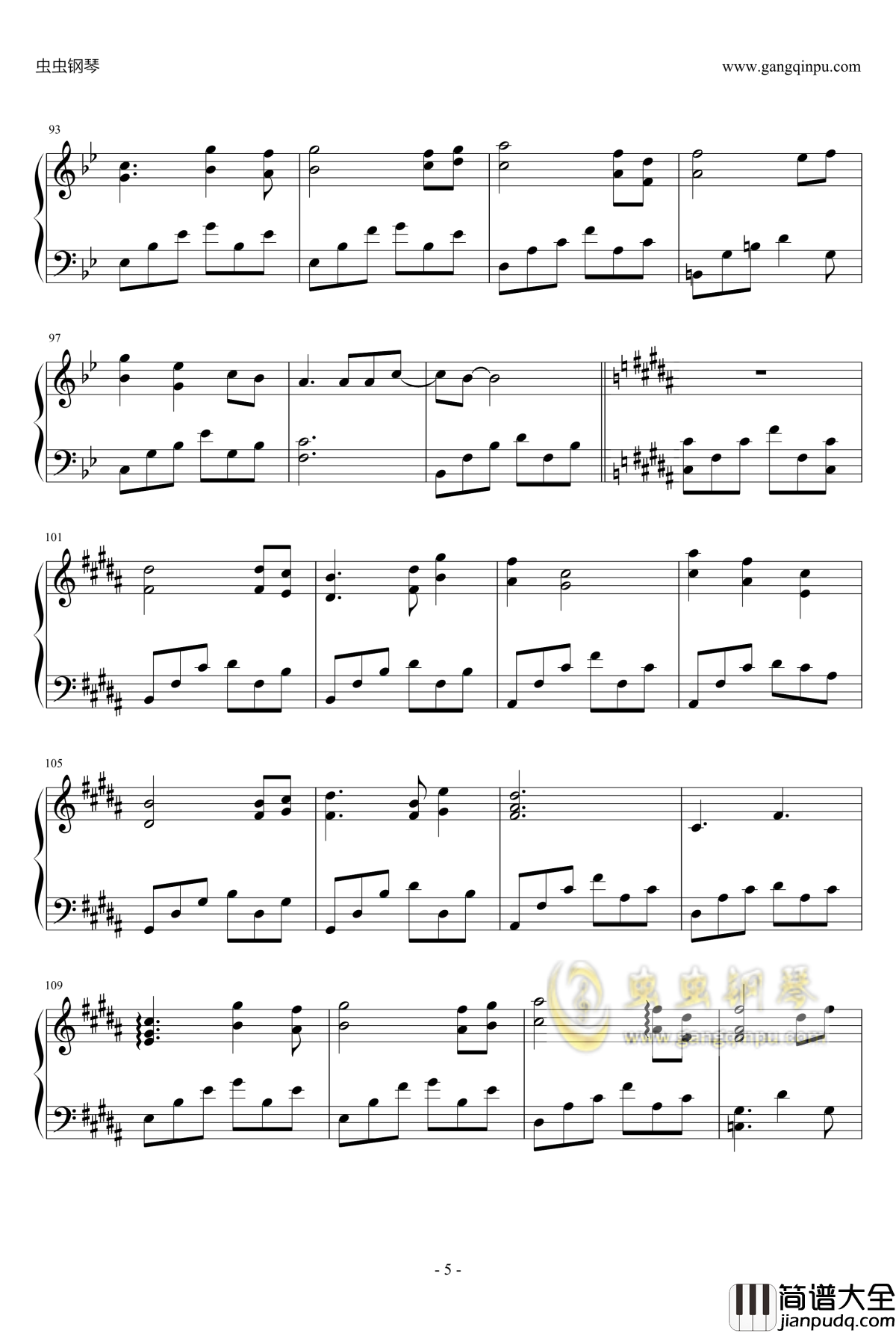 后会无期钢琴谱_G.E.M.__邓紫棋