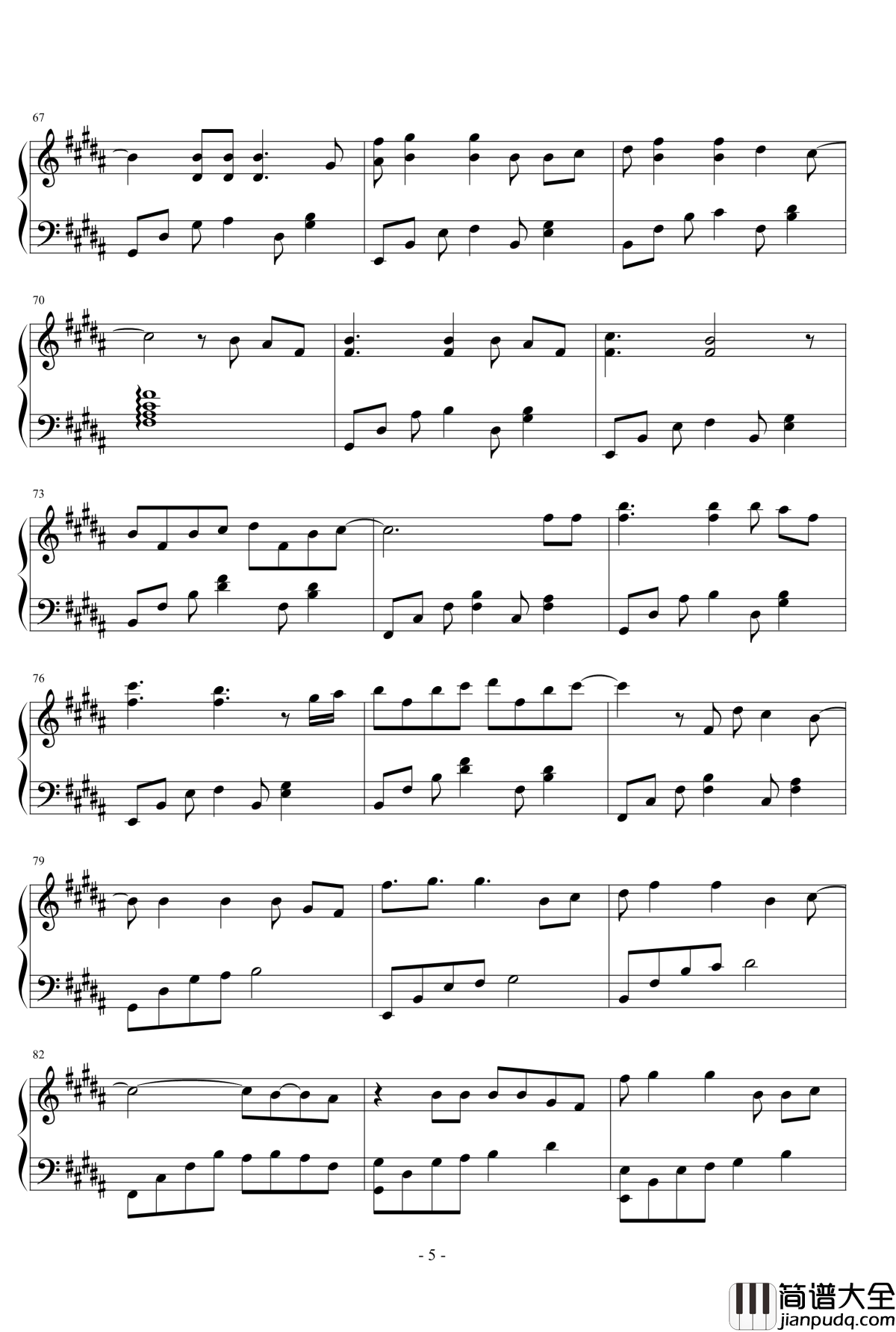 夜空中最亮的星钢琴谱_逃跑计划