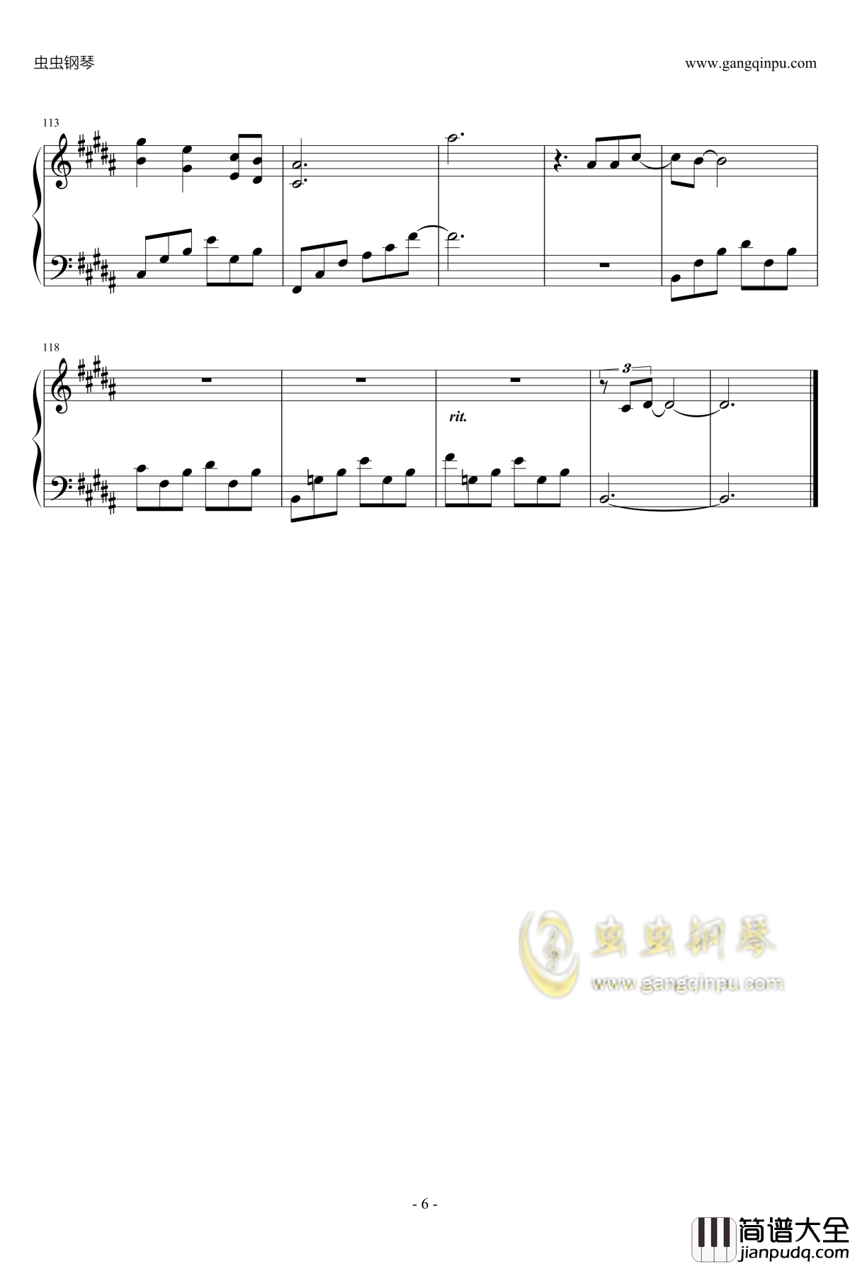 后会无期钢琴谱_G.E.M.__邓紫棋