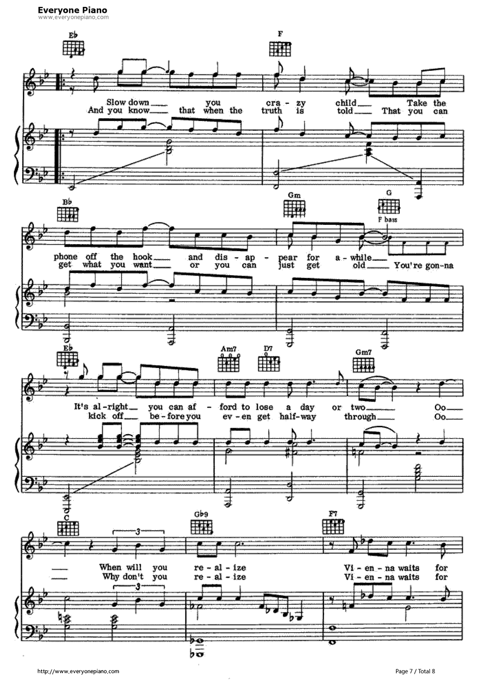 Vienna钢琴谱_Billy_Joel__　比利·乔尔