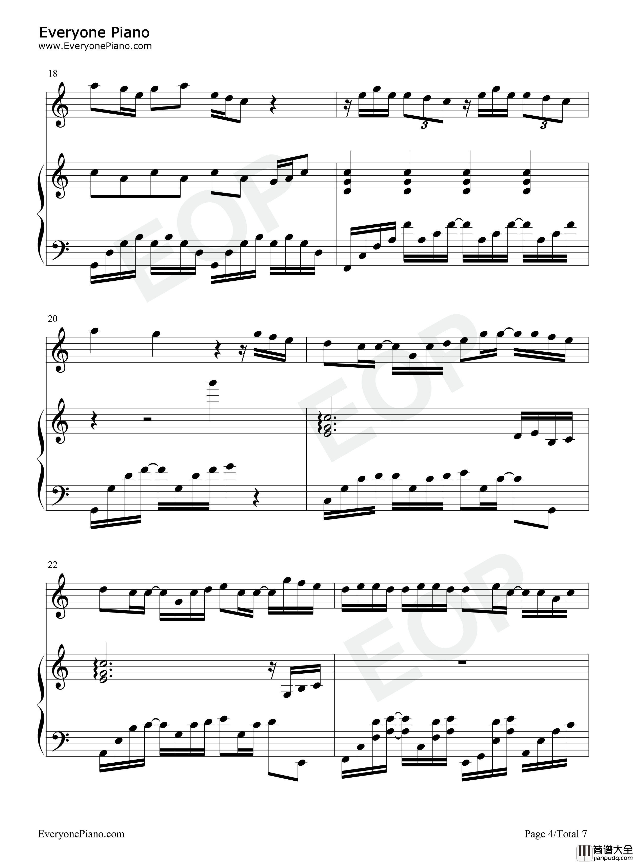 园游会钢琴谱_周杰伦