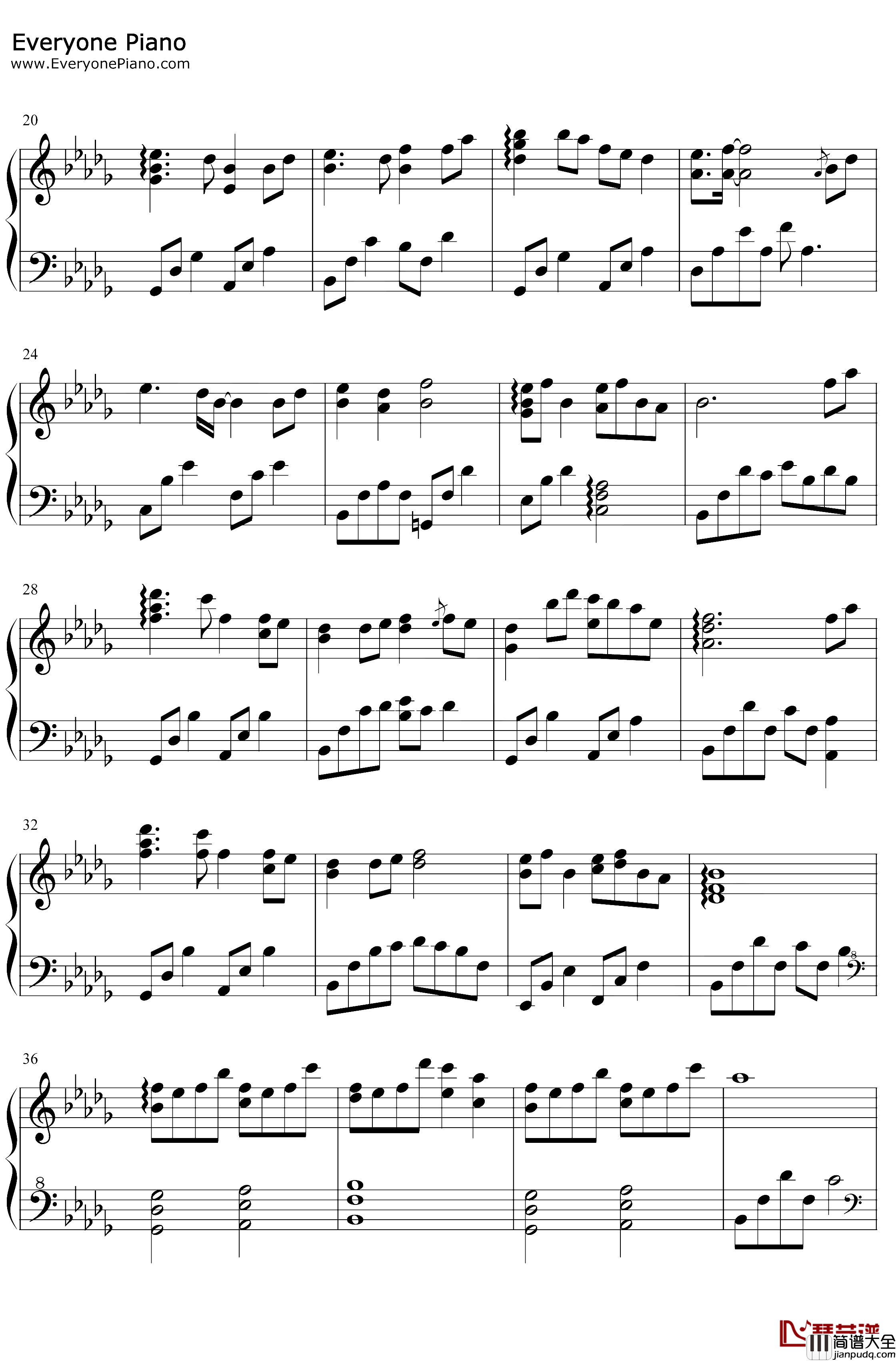 大鱼钢琴谱_周深_完美版