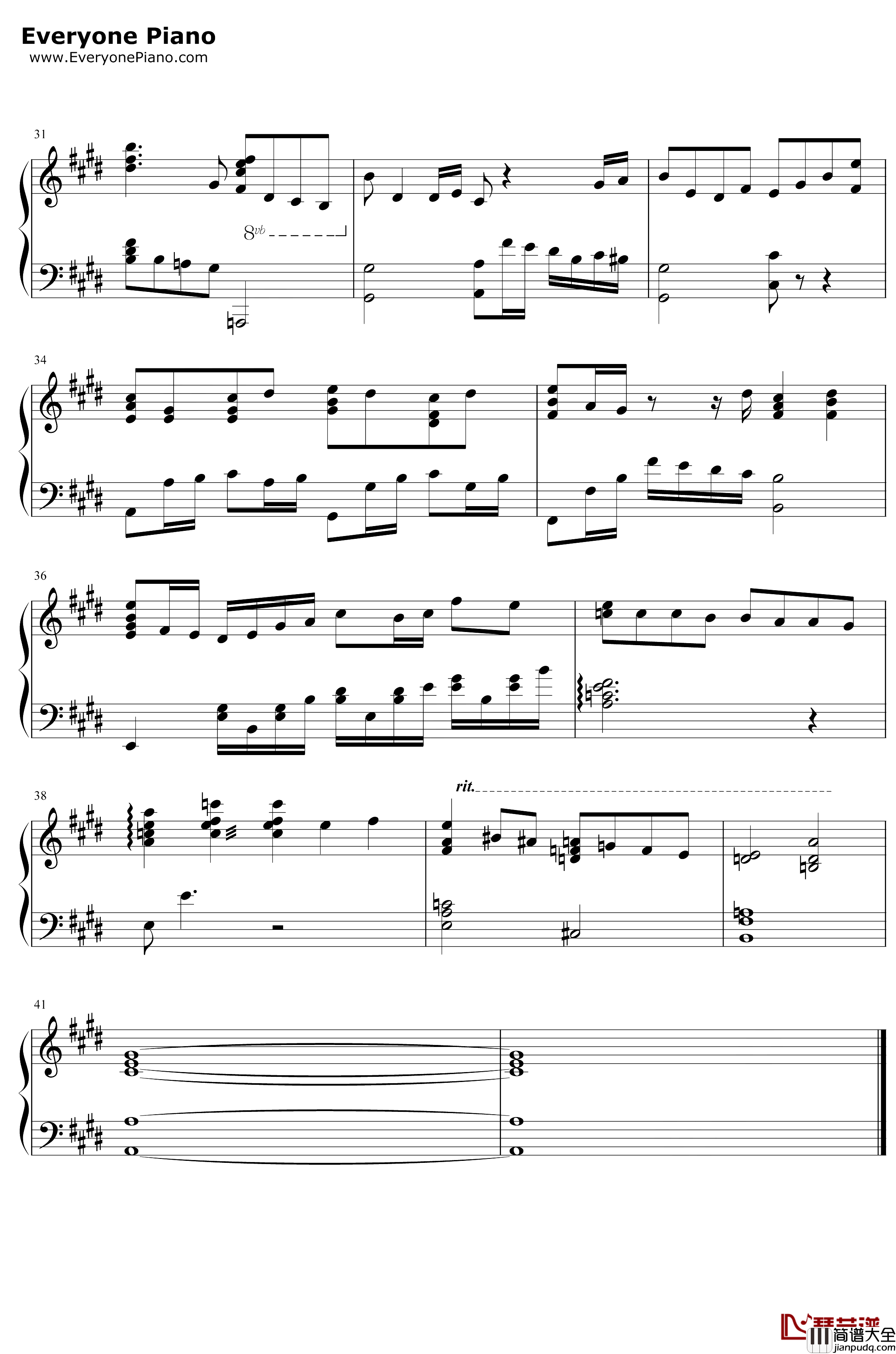 ありがとうはこっちの言葉钢琴谱_森山直太朗_索玛丽与森林之神OP