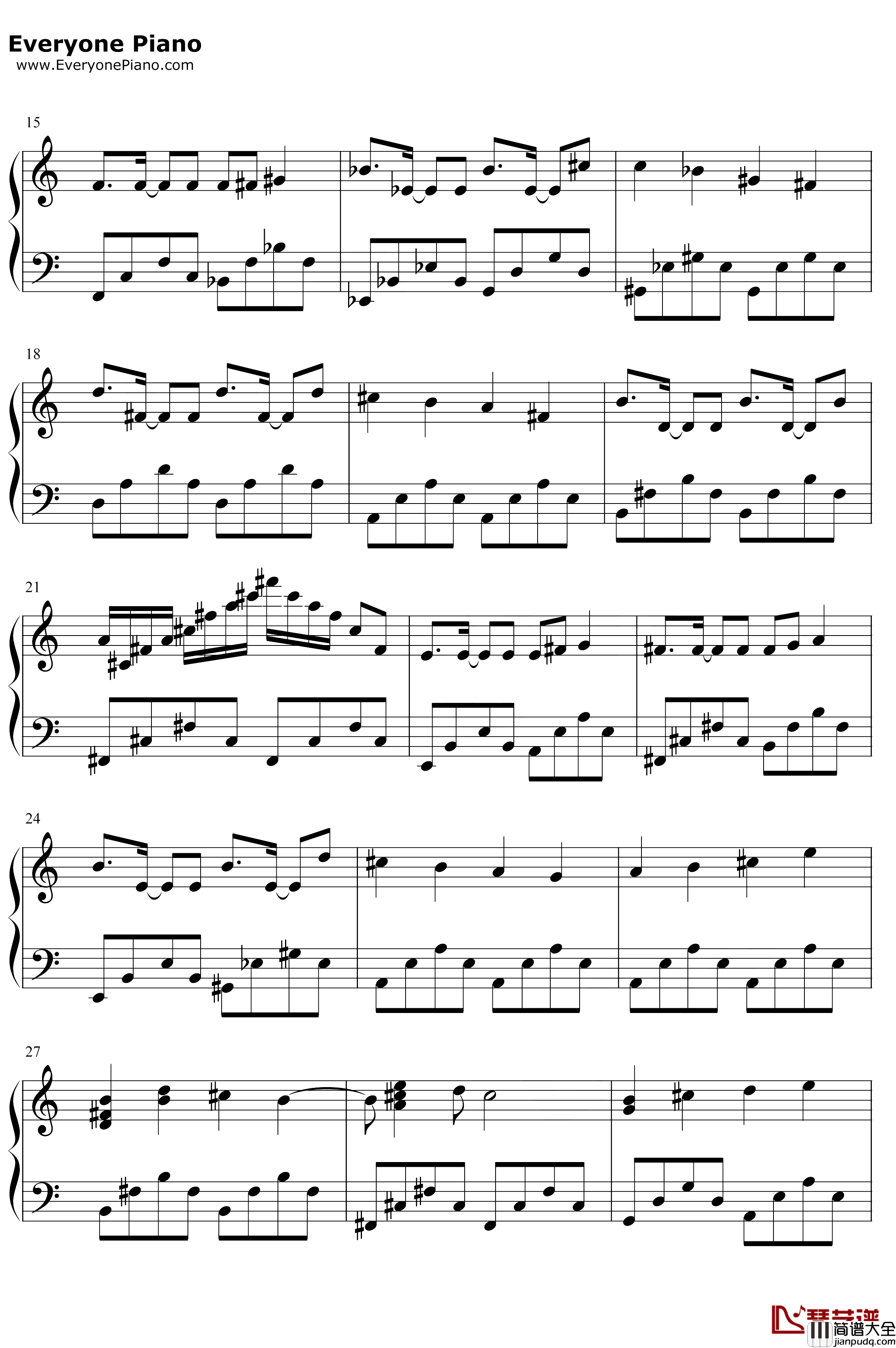 Night_Walk钢琴谱_Tsunku_节奏天国BGM