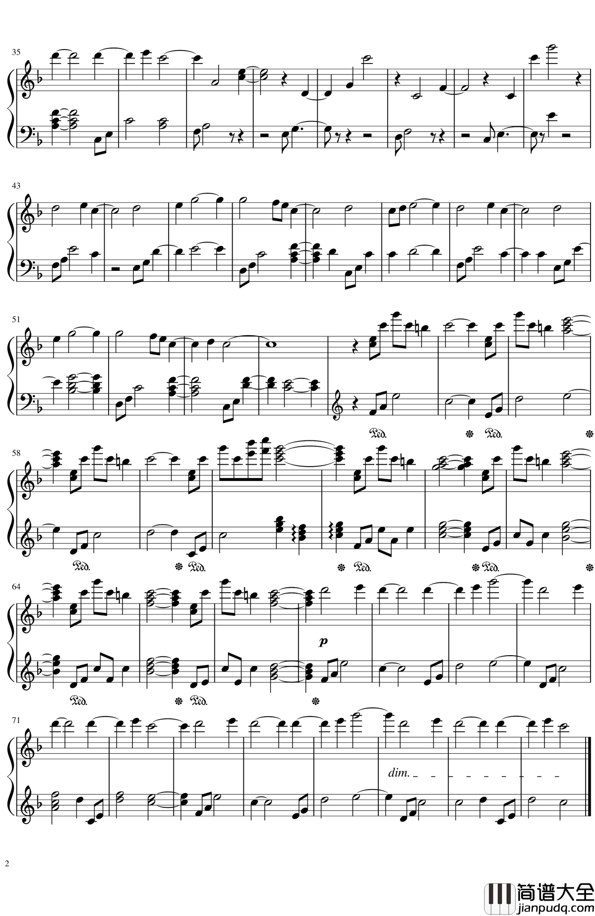 聞き慣れたメロディー钢琴谱_Fate/Grand_Order