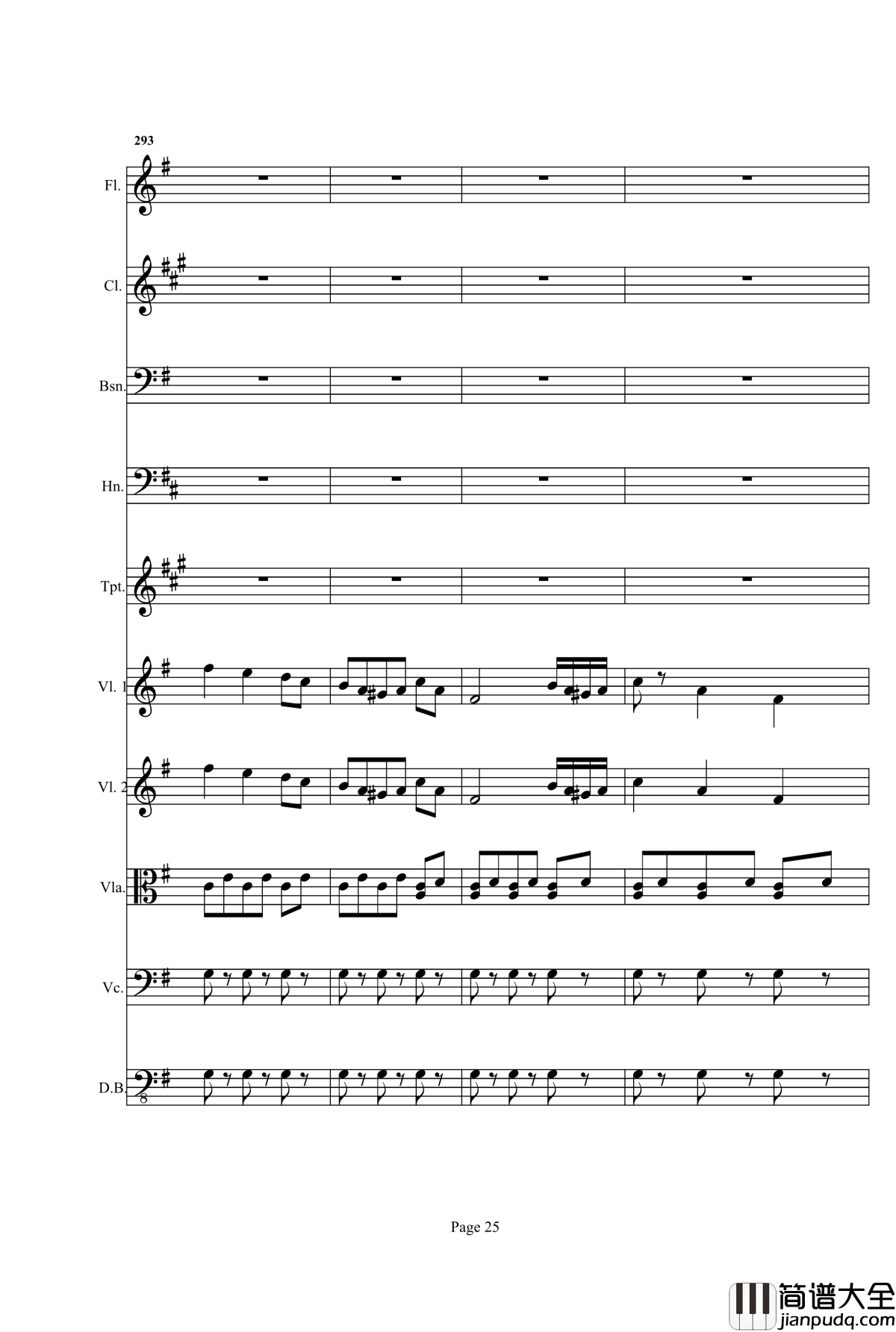 奏鸣曲之交响钢琴谱_第25首_Ⅰ_贝多芬_beethoven