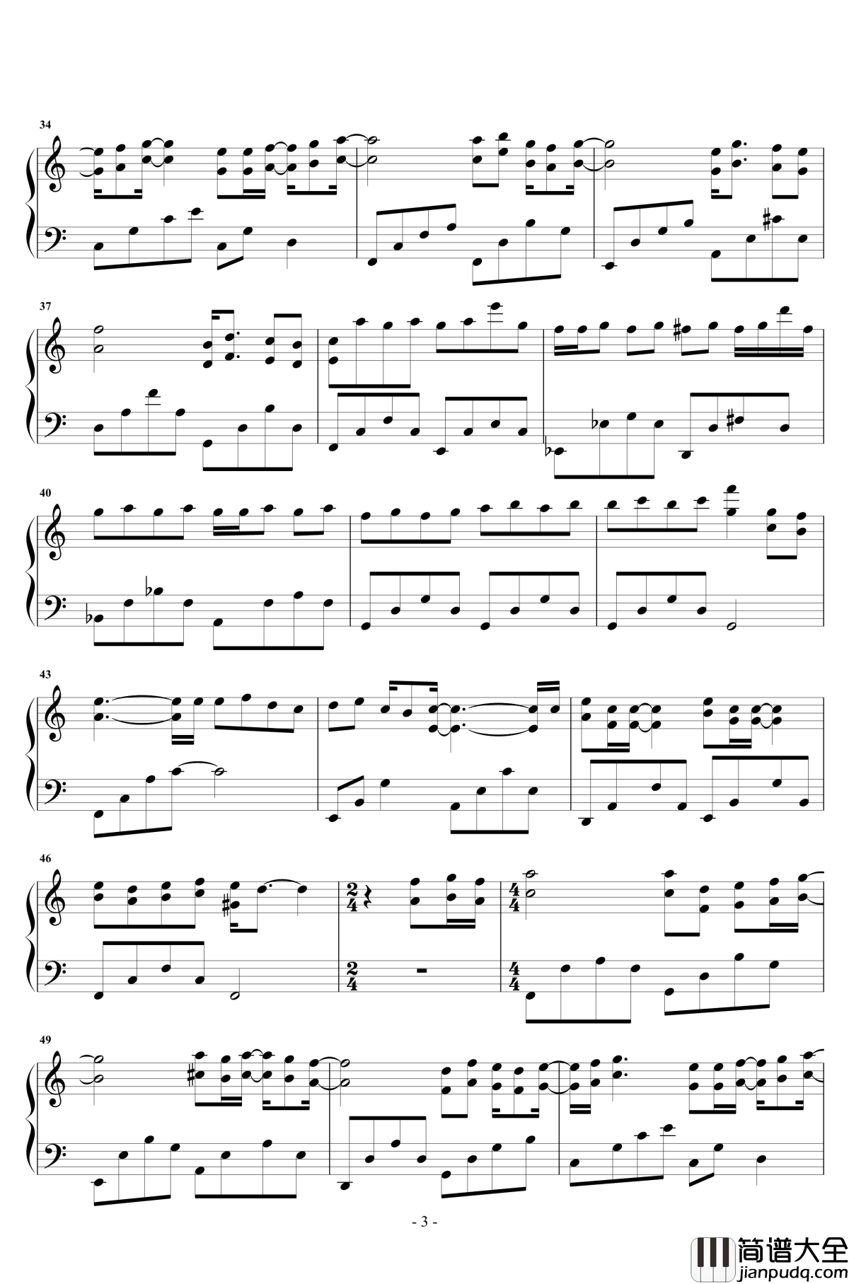 喜欢上你的内心活动钢琴谱_陈绮贞