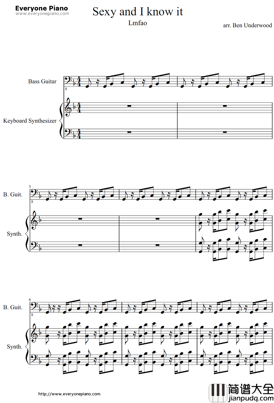 Sexy_and_I_Know_It钢琴谱_LMFAO