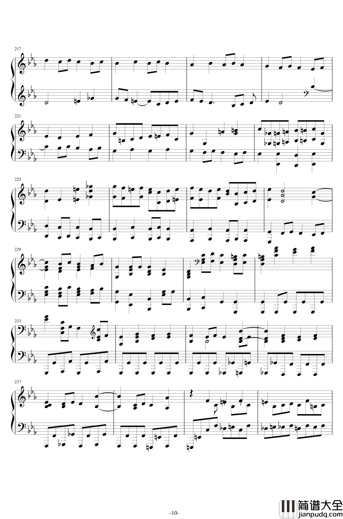 第二钢琴协奏曲钢琴谱_第三乐章独奏版_c小调_拉赫马尼若夫