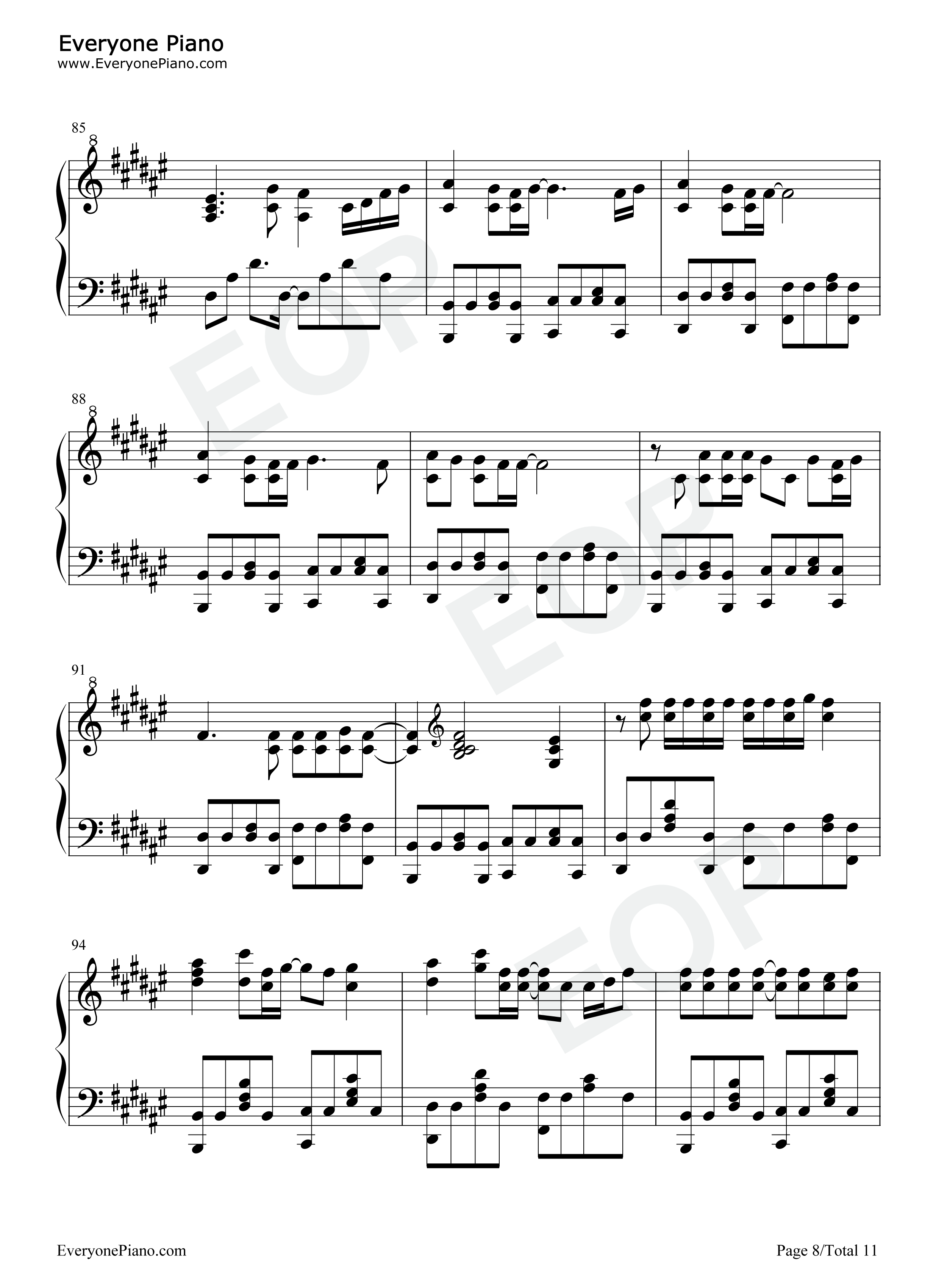 花女钢琴谱_花譜_花谱