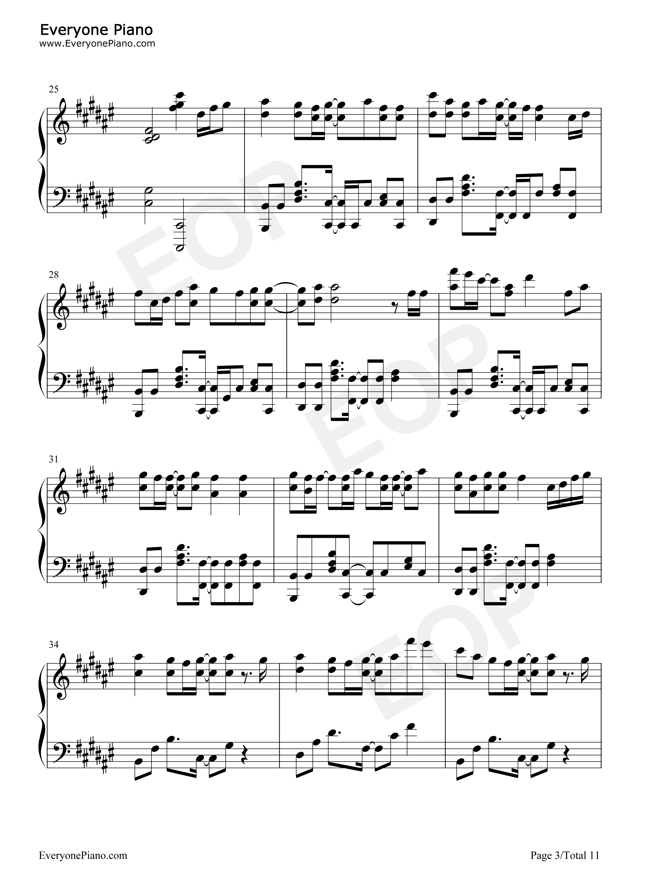 花女钢琴谱_花譜_花谱