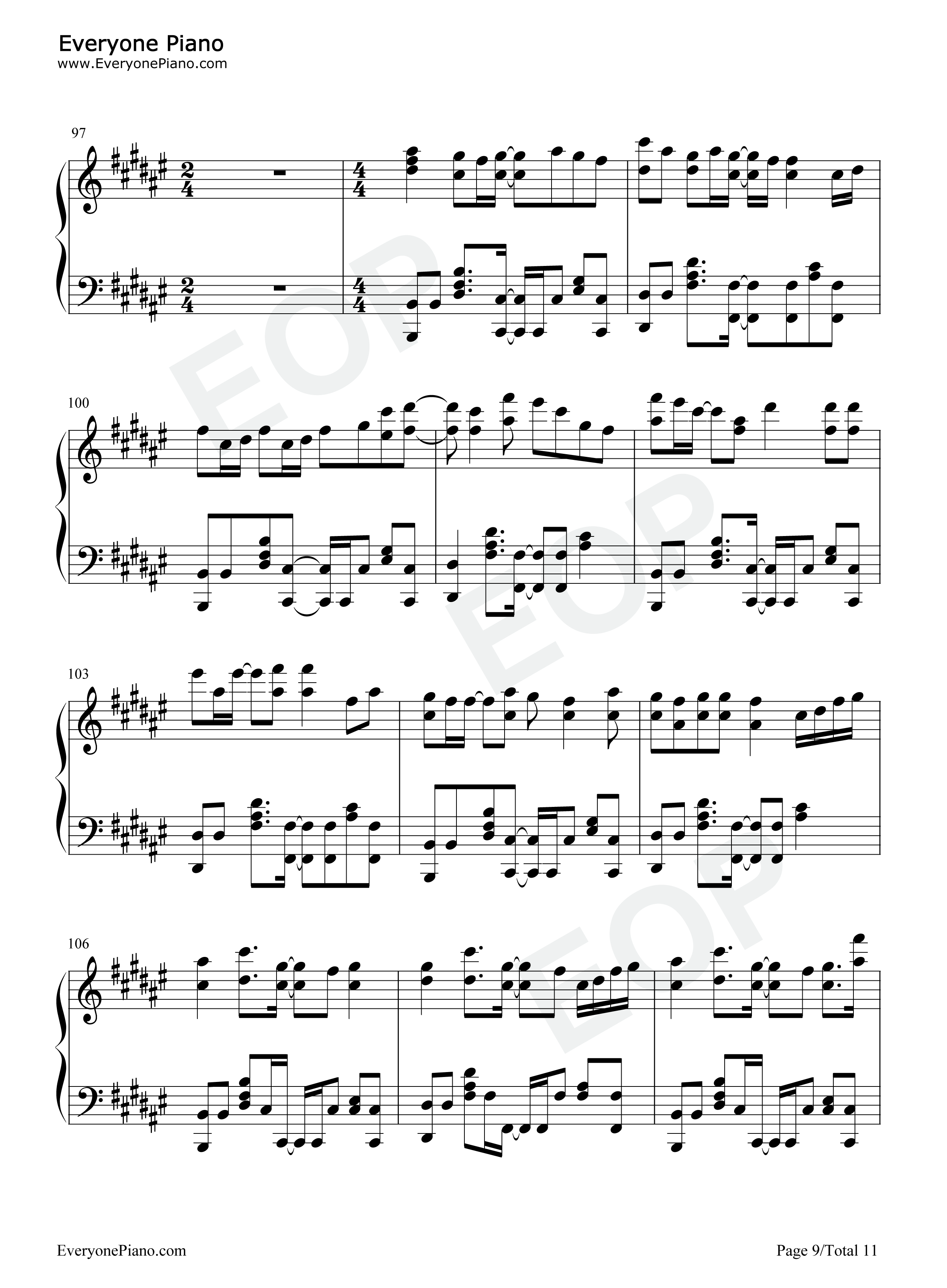 花女钢琴谱_花譜_花谱