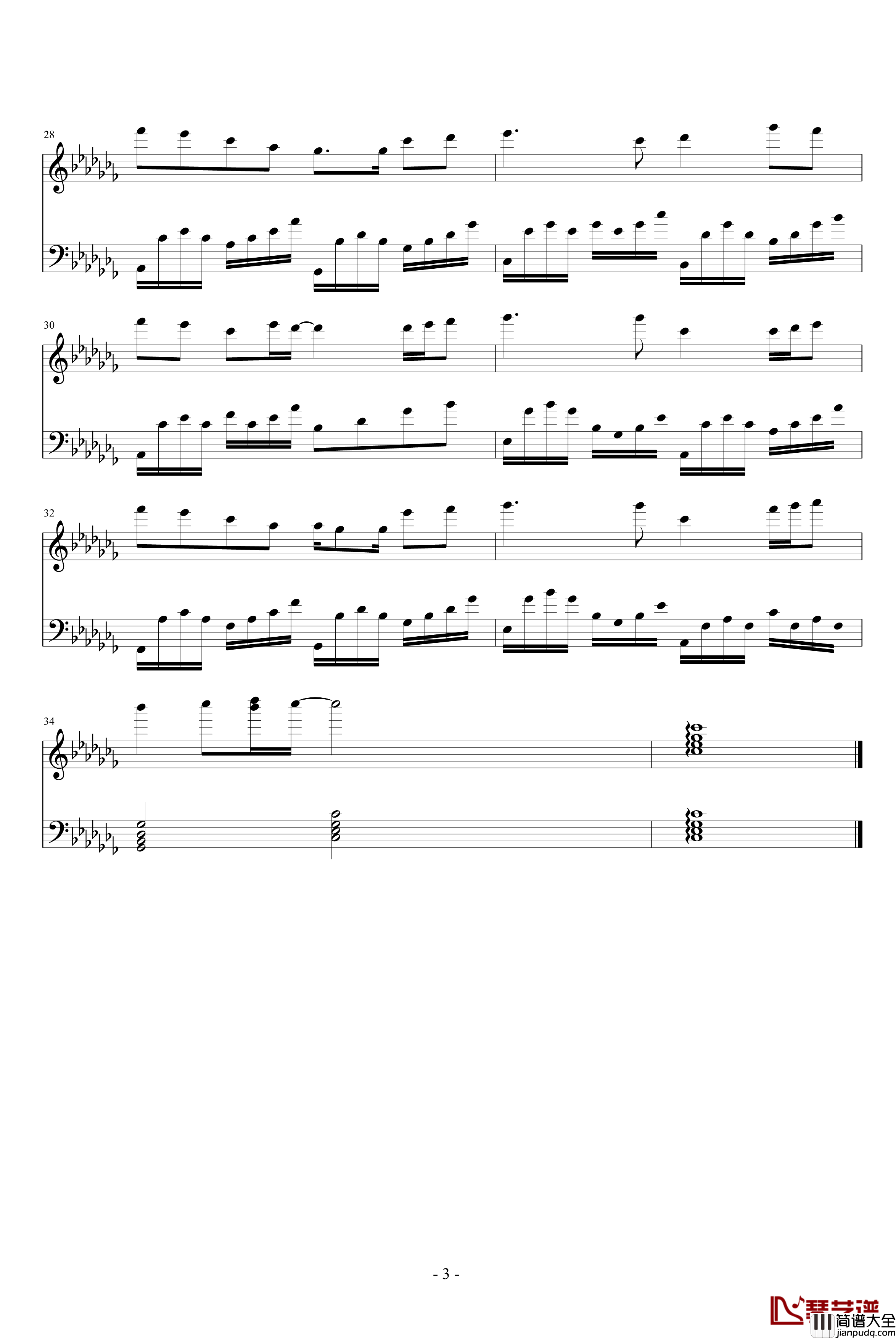 Good_Night钢琴谱_班得瑞_Bandari