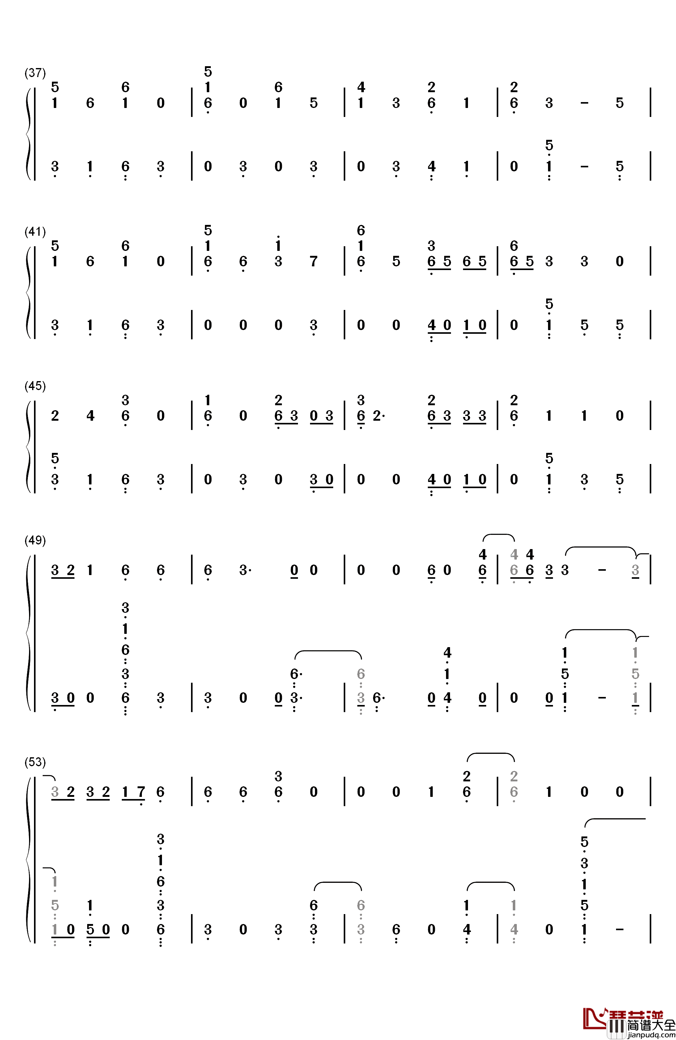 Start_Again钢琴简谱_数字双手_OneRepublic_Logic