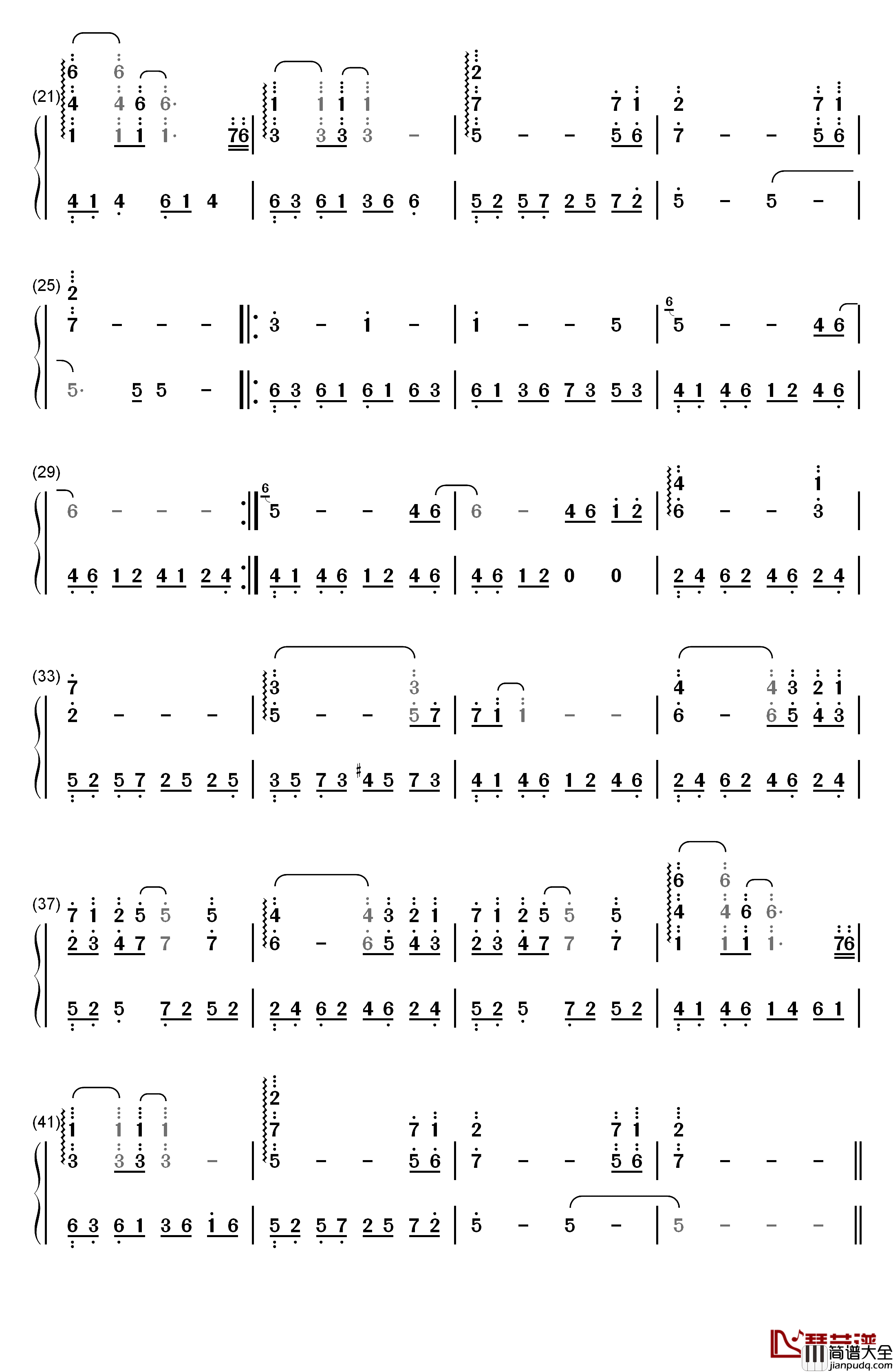 So_Long_My_Friend钢琴简谱_数字双手_雅尼