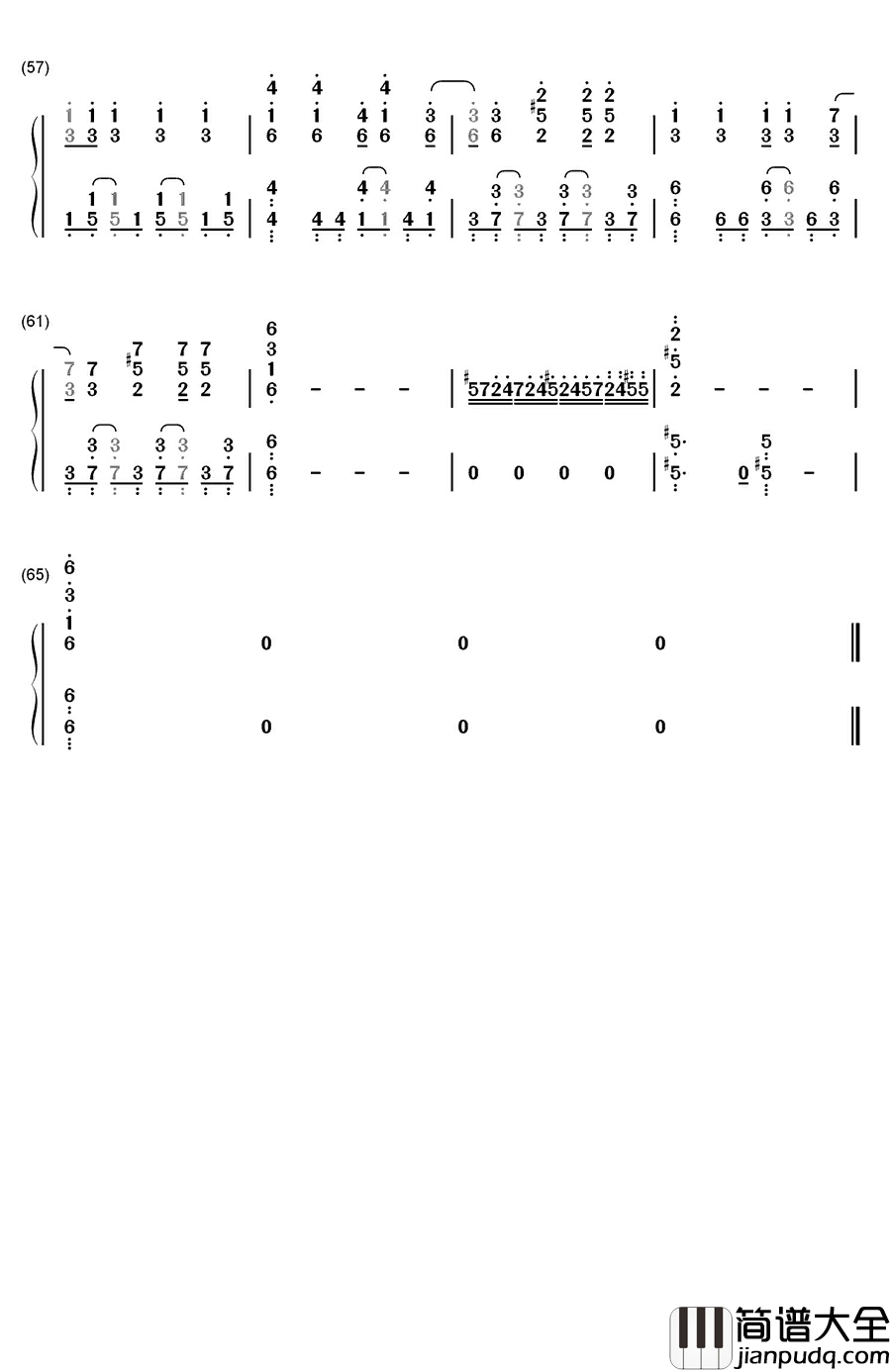PAPERMOON钢琴简谱_数字双手_Tommy_heavenly6
