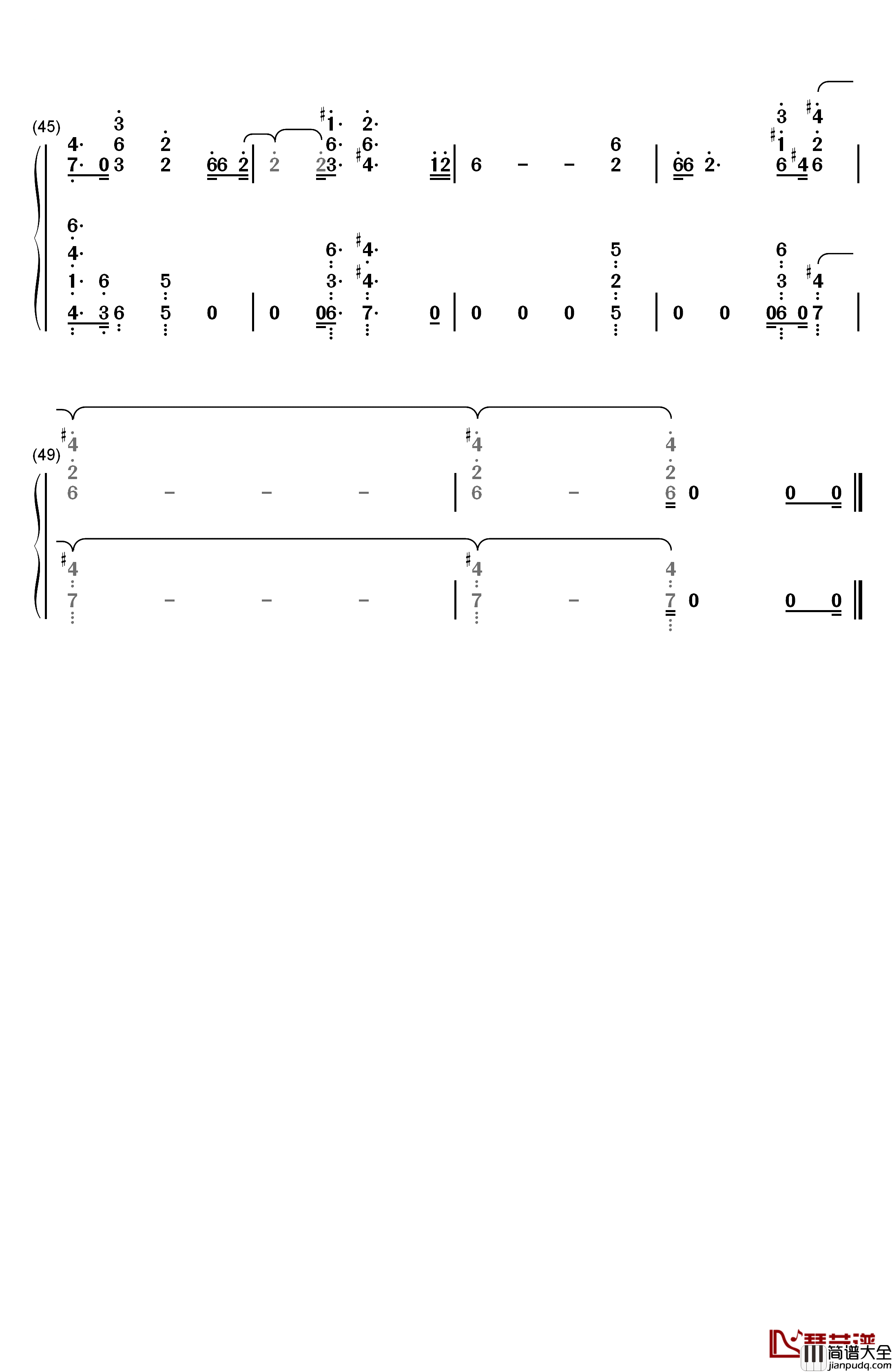 動く動く钢琴简谱_数字双手_水瀬いのり_久保ユリカ