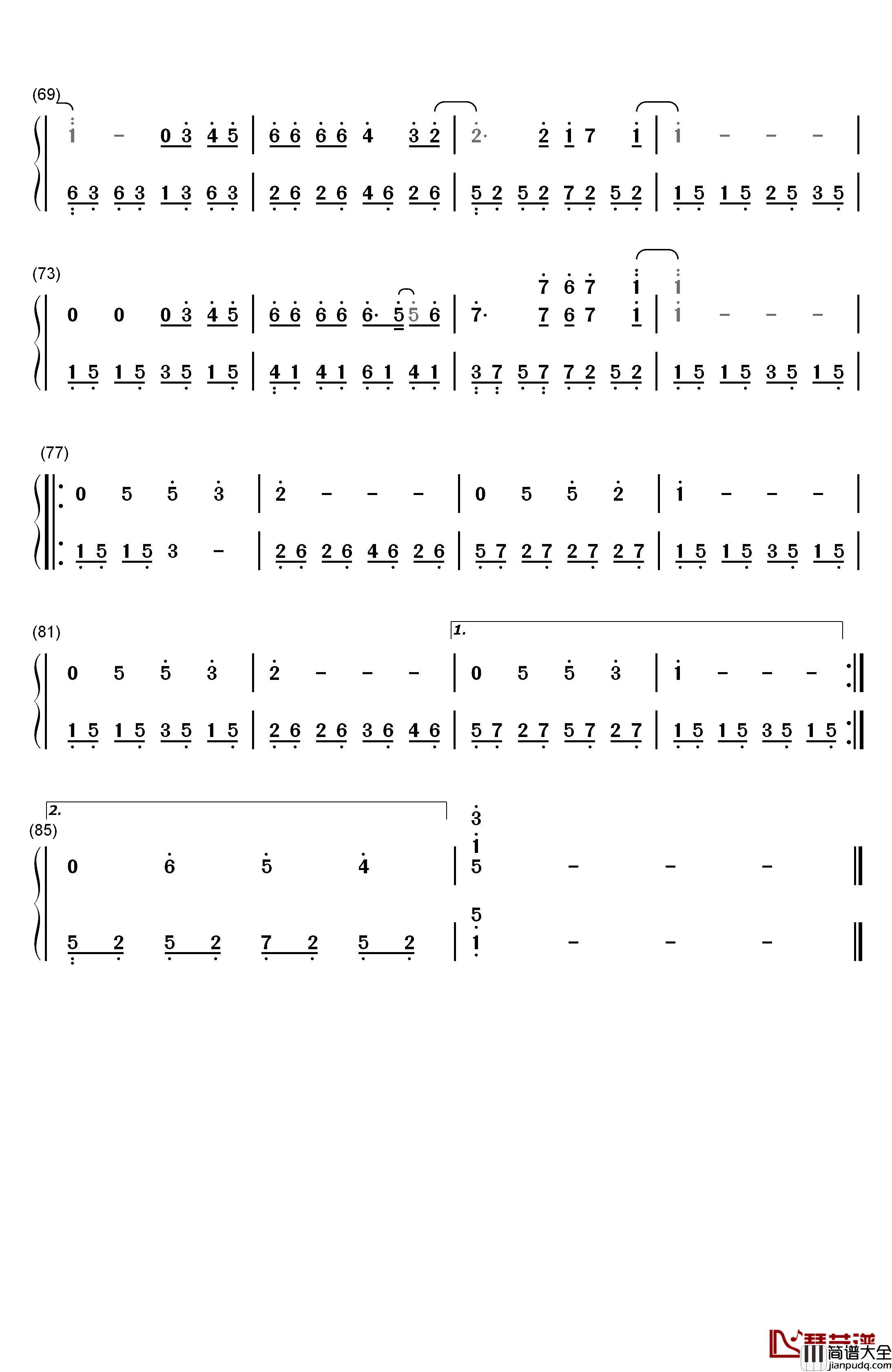 什么歌钢琴简谱_数字双手_五月天