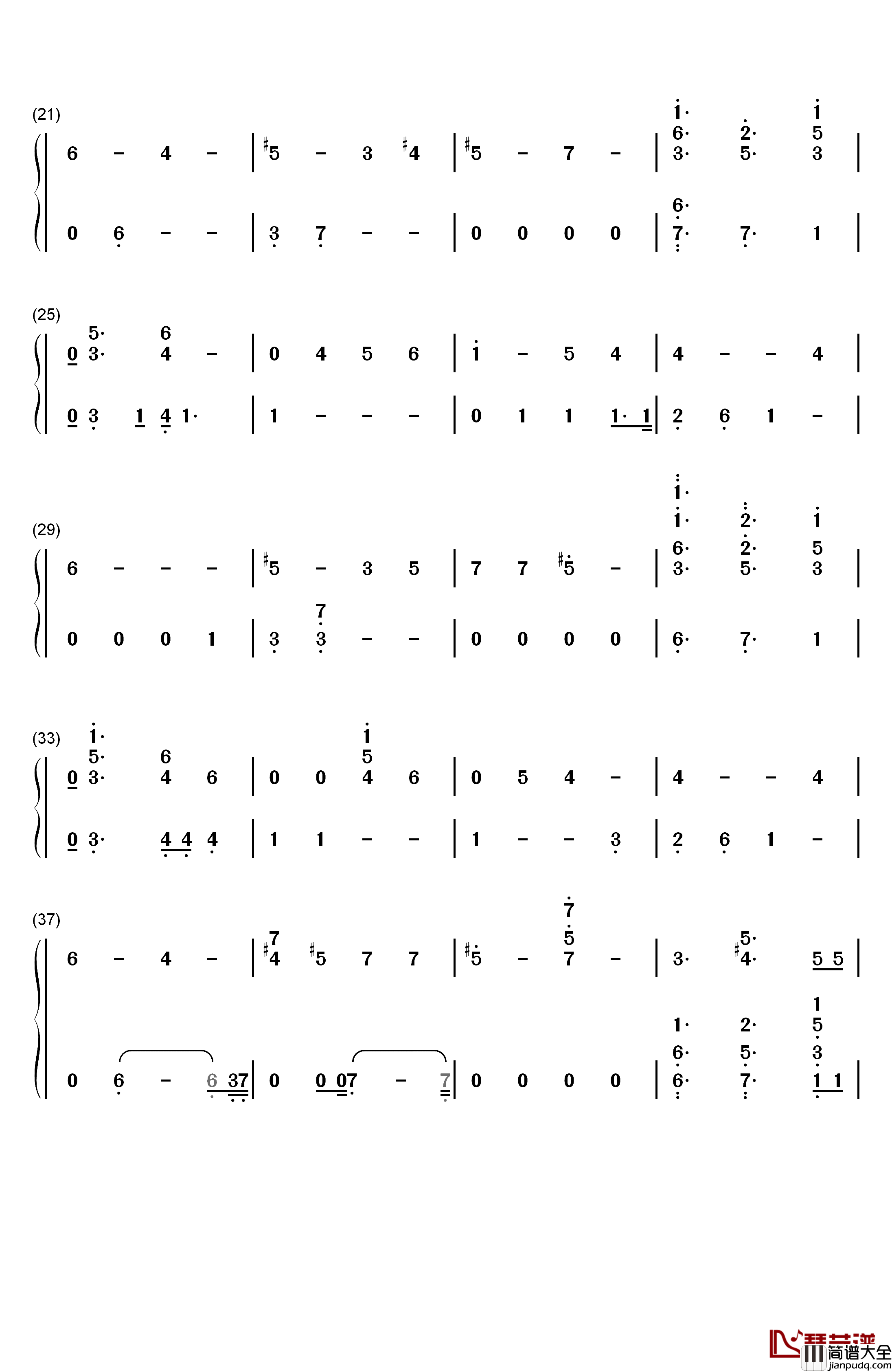 Running钢琴简谱_数字双手_Dua_Lipa
