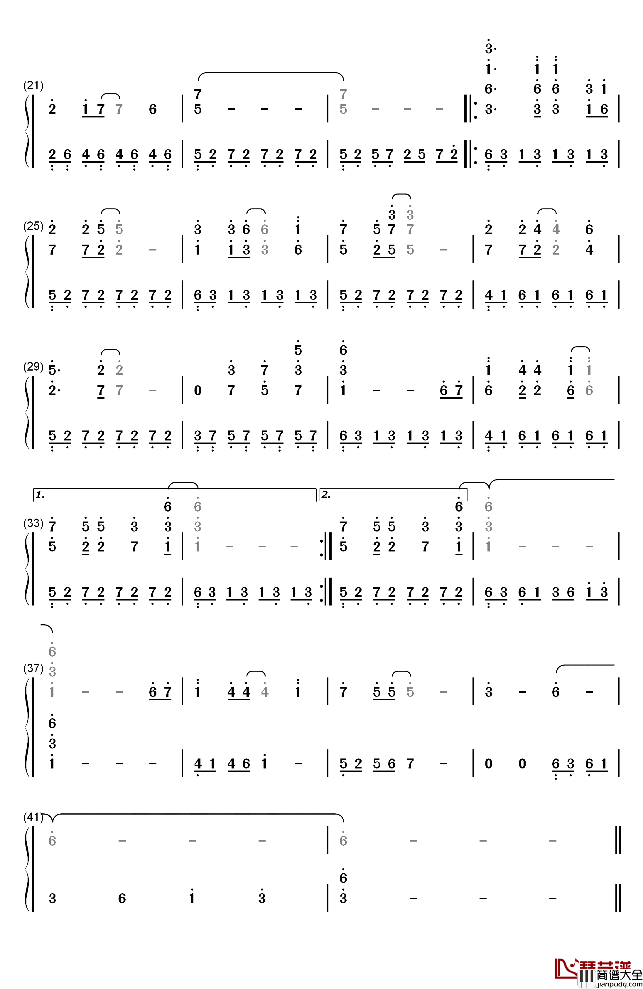风起云涌钢琴简谱_数字双手_吴启华