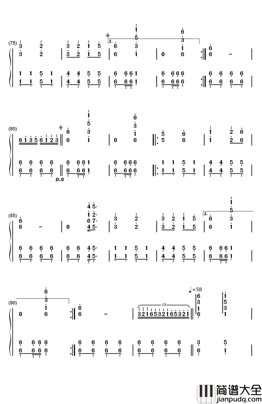 千年等一回钢琴简谱_数字双手_高胜美
