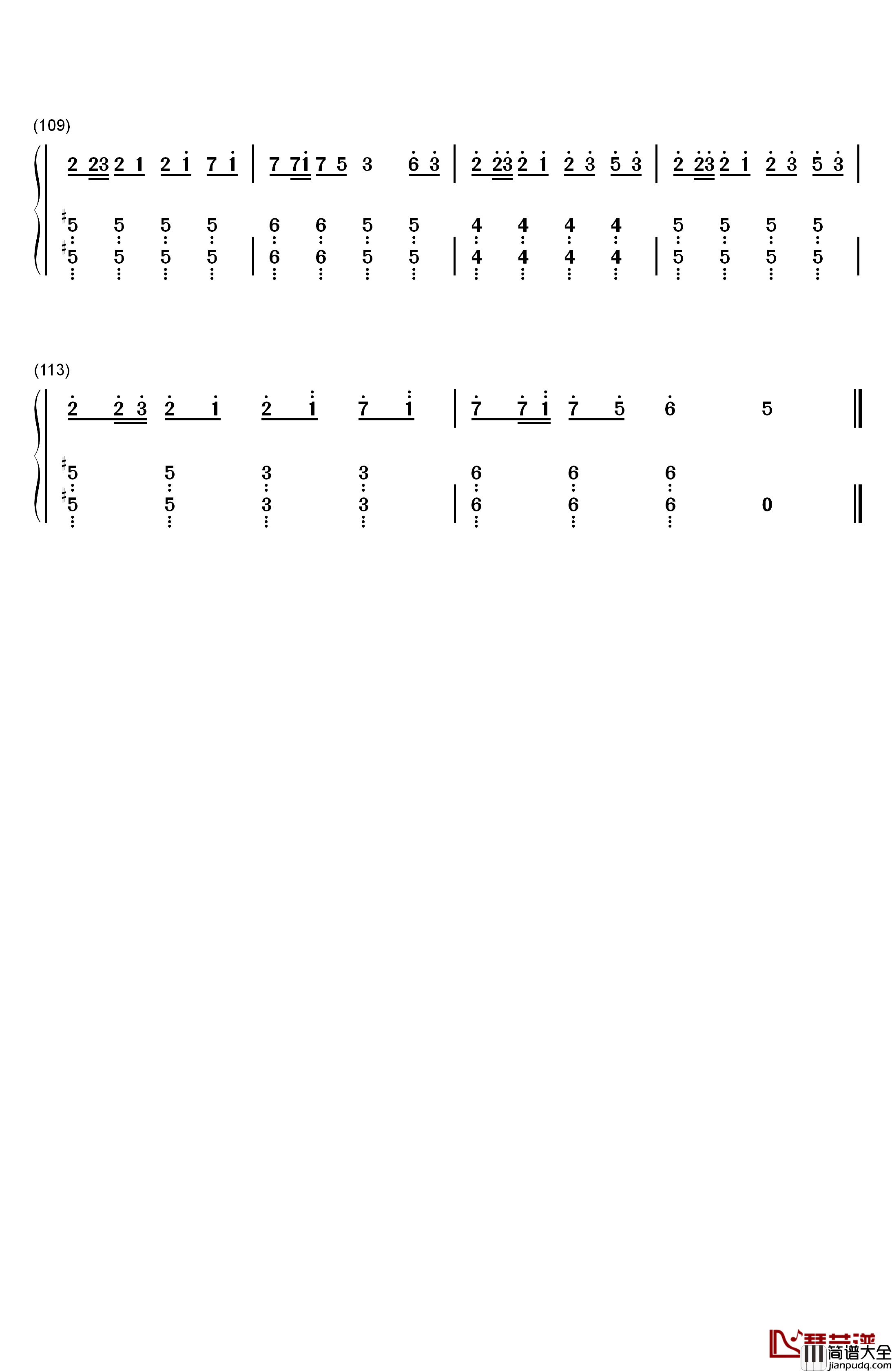 寄明月钢琴简谱_数字双手_SING女团