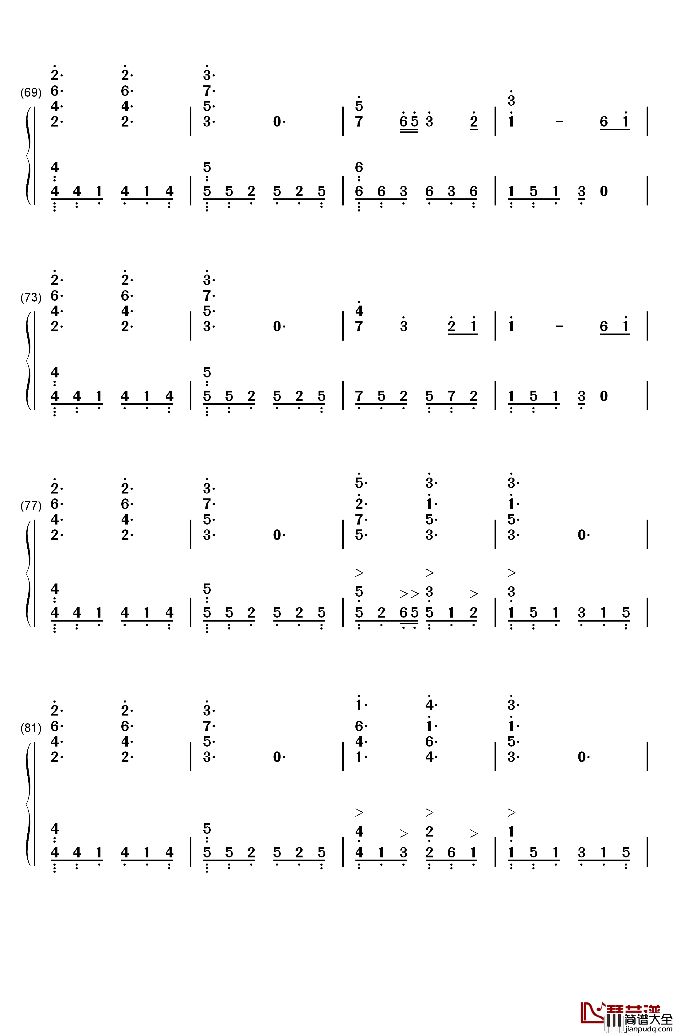 千本樱变奏钢琴简谱_数字双手_初音ミク