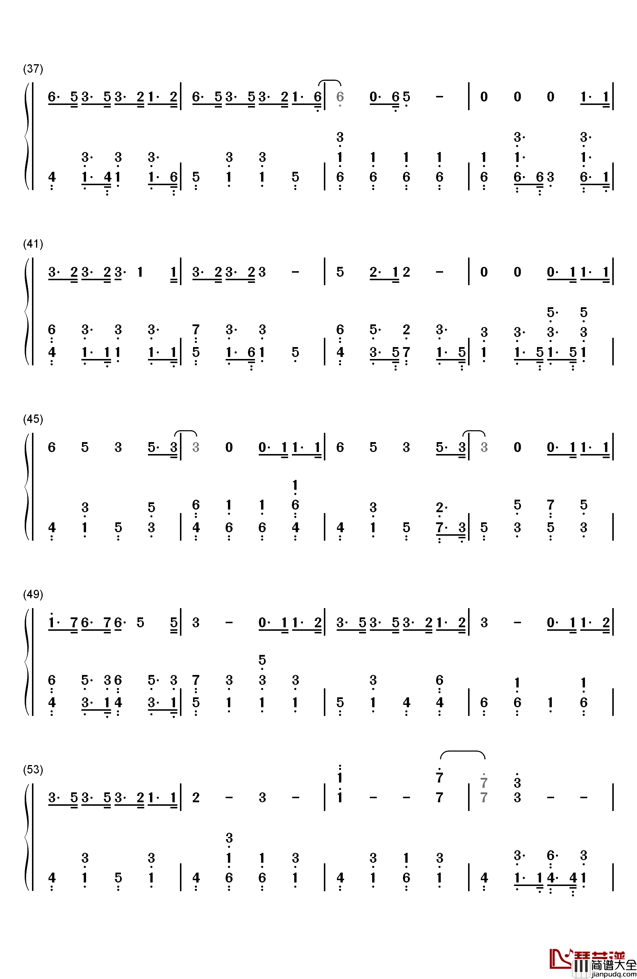 The_Wrong_Things钢琴简谱_数字双手_王源