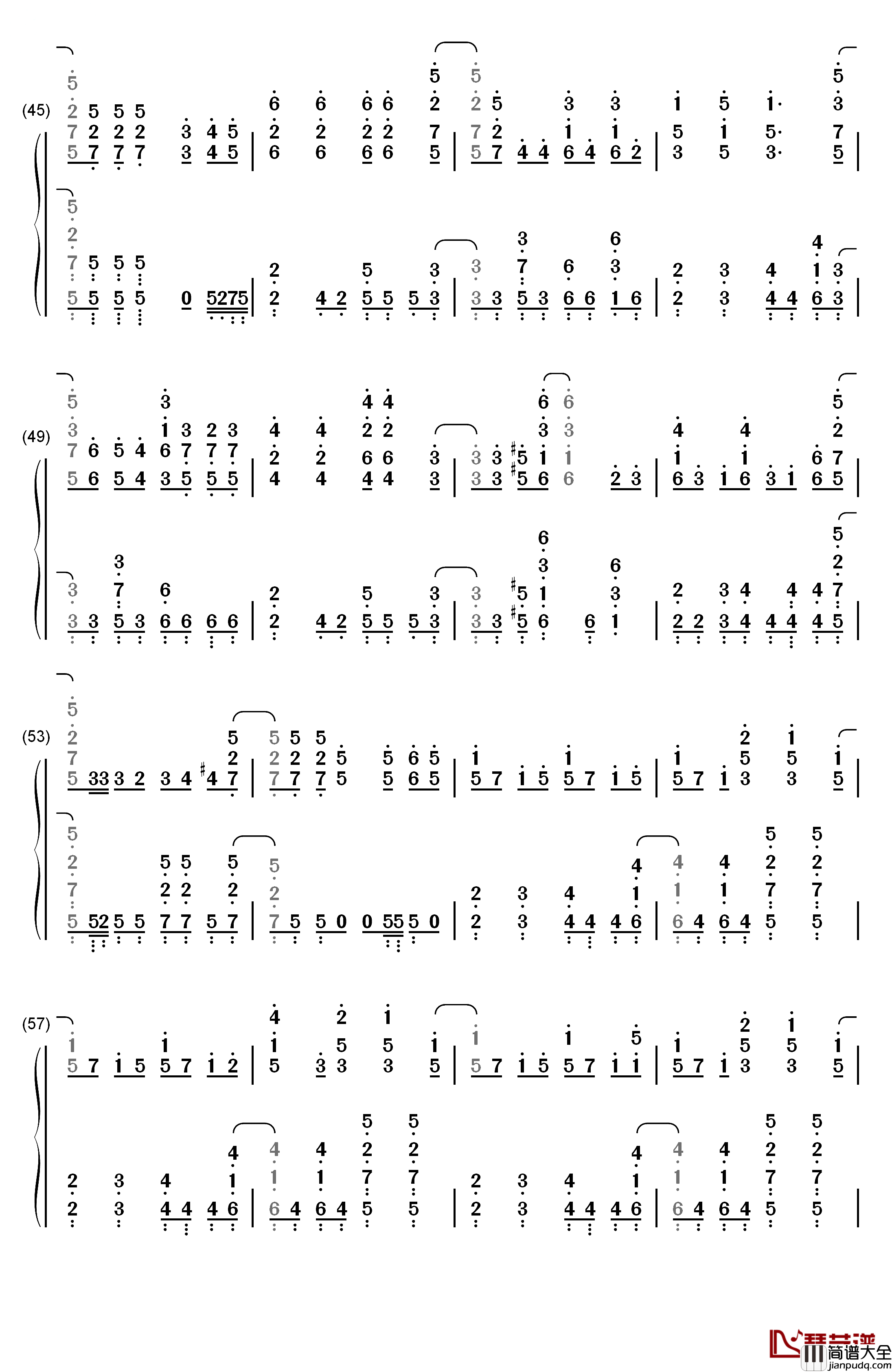 Daydream_Cafe钢琴简谱_数字双手_Petit_Rabbit's