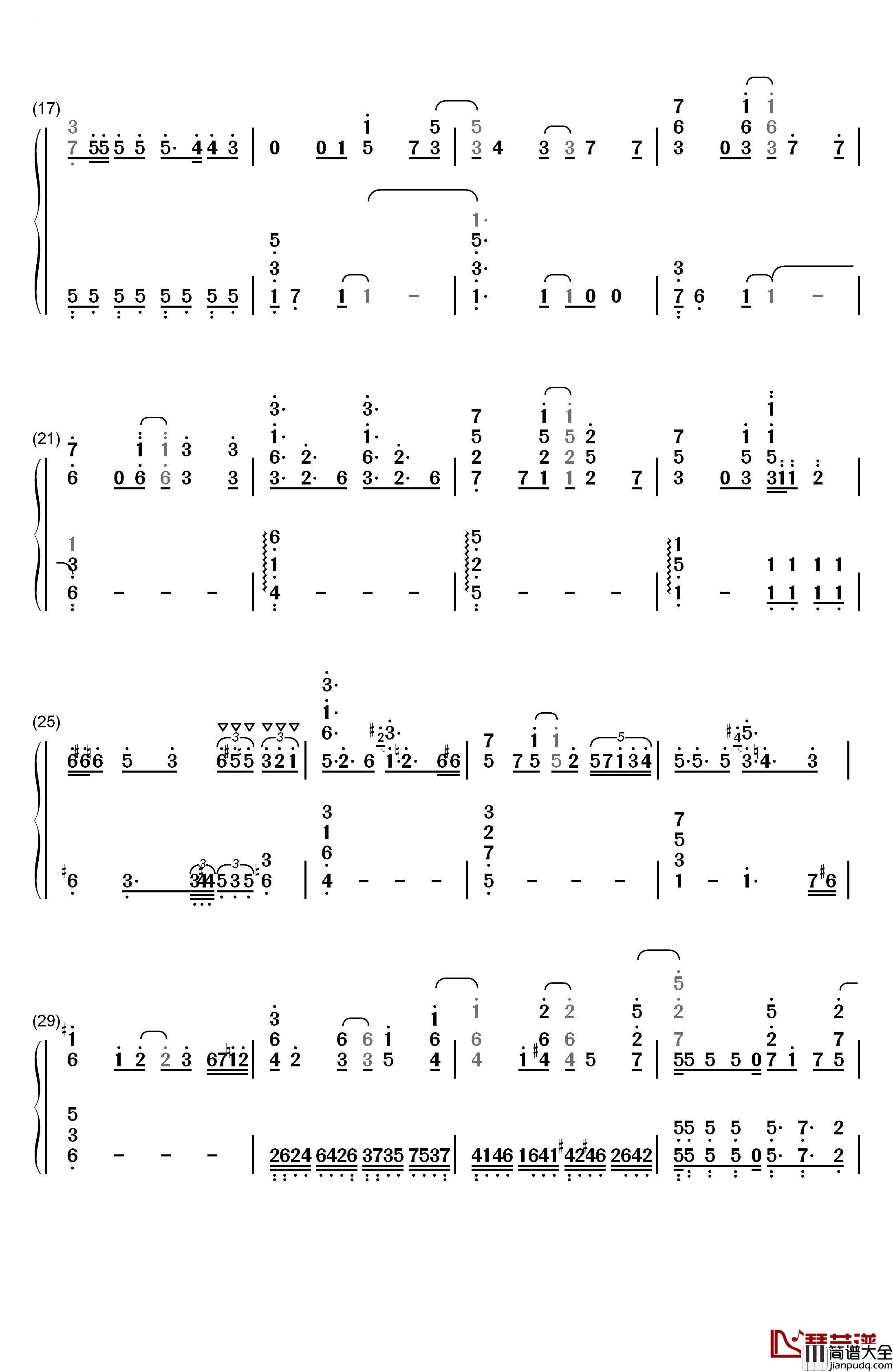 トナリアウ钢琴简谱_数字双手_THE_ORAL_CIGARETTES