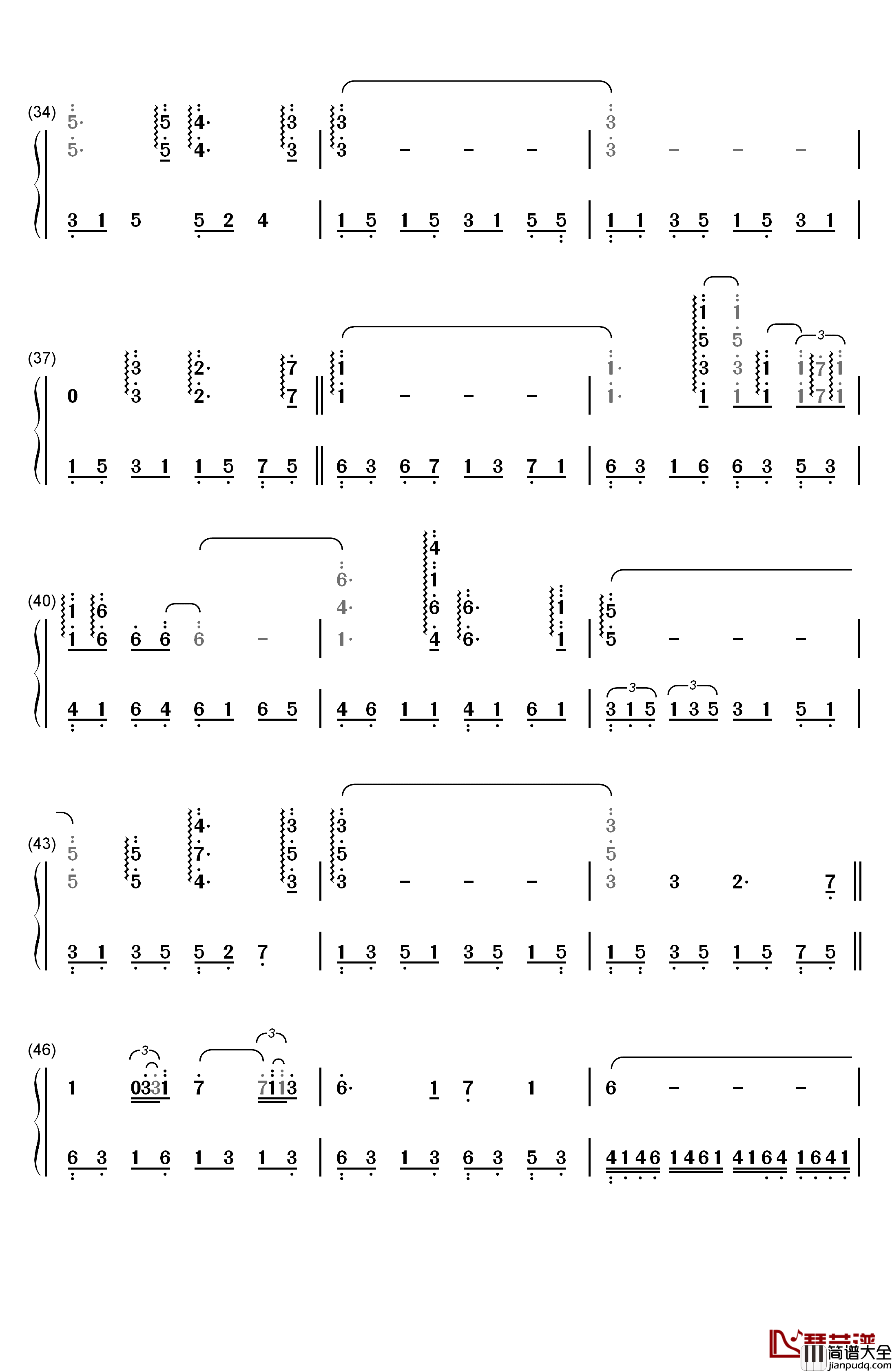 Gracefully钢琴简谱_数字双手_Giovanni_Marradi(乔瓦尼)