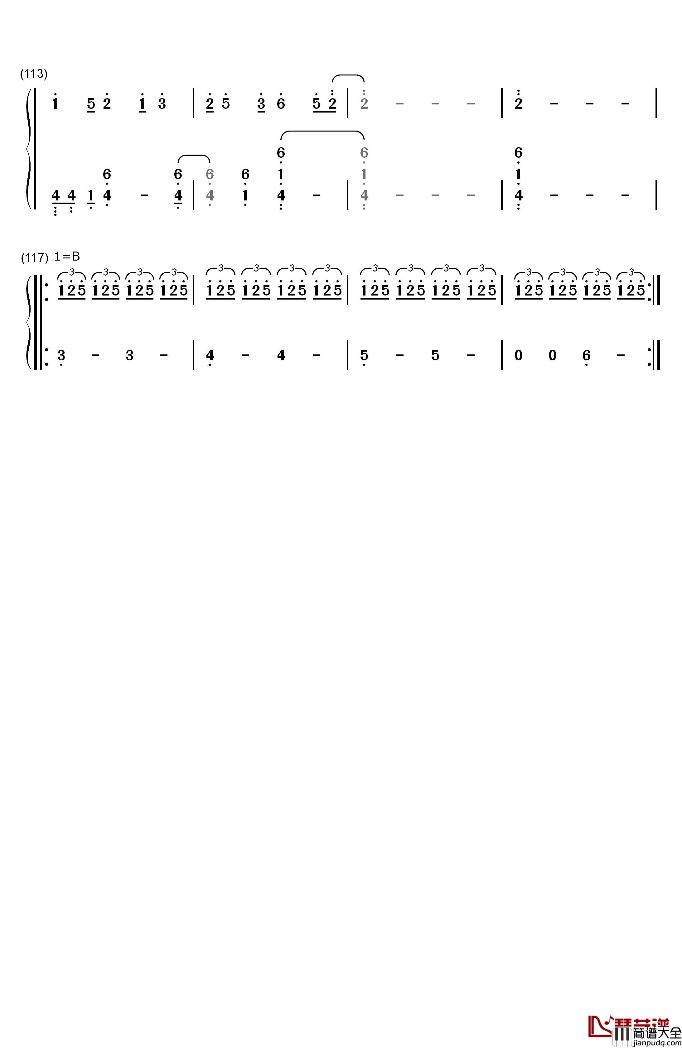 三葉のテーマ钢琴简谱_数字双手_RADWIMPS