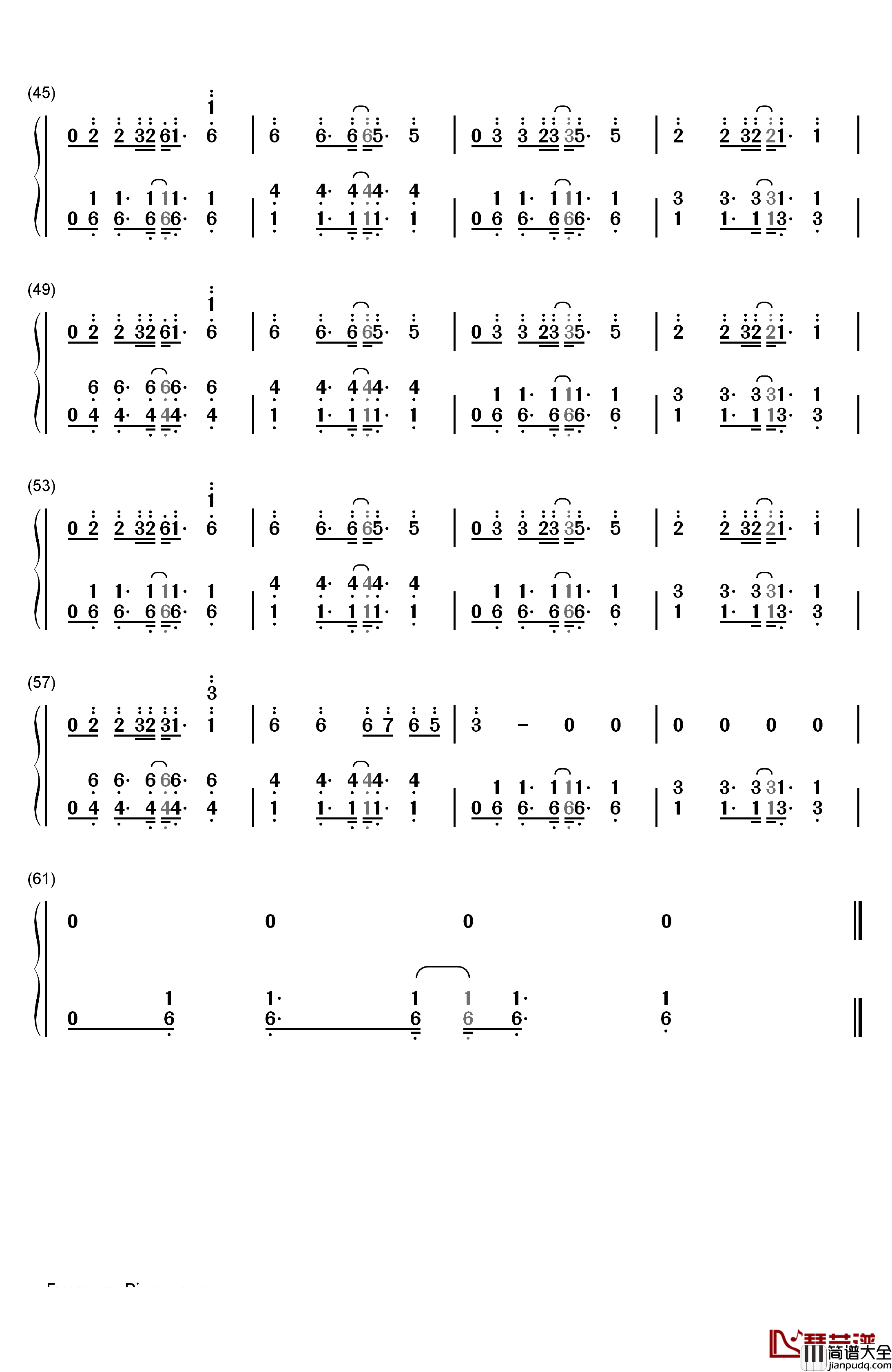 No_Money钢琴简谱_数字双手_Galantis