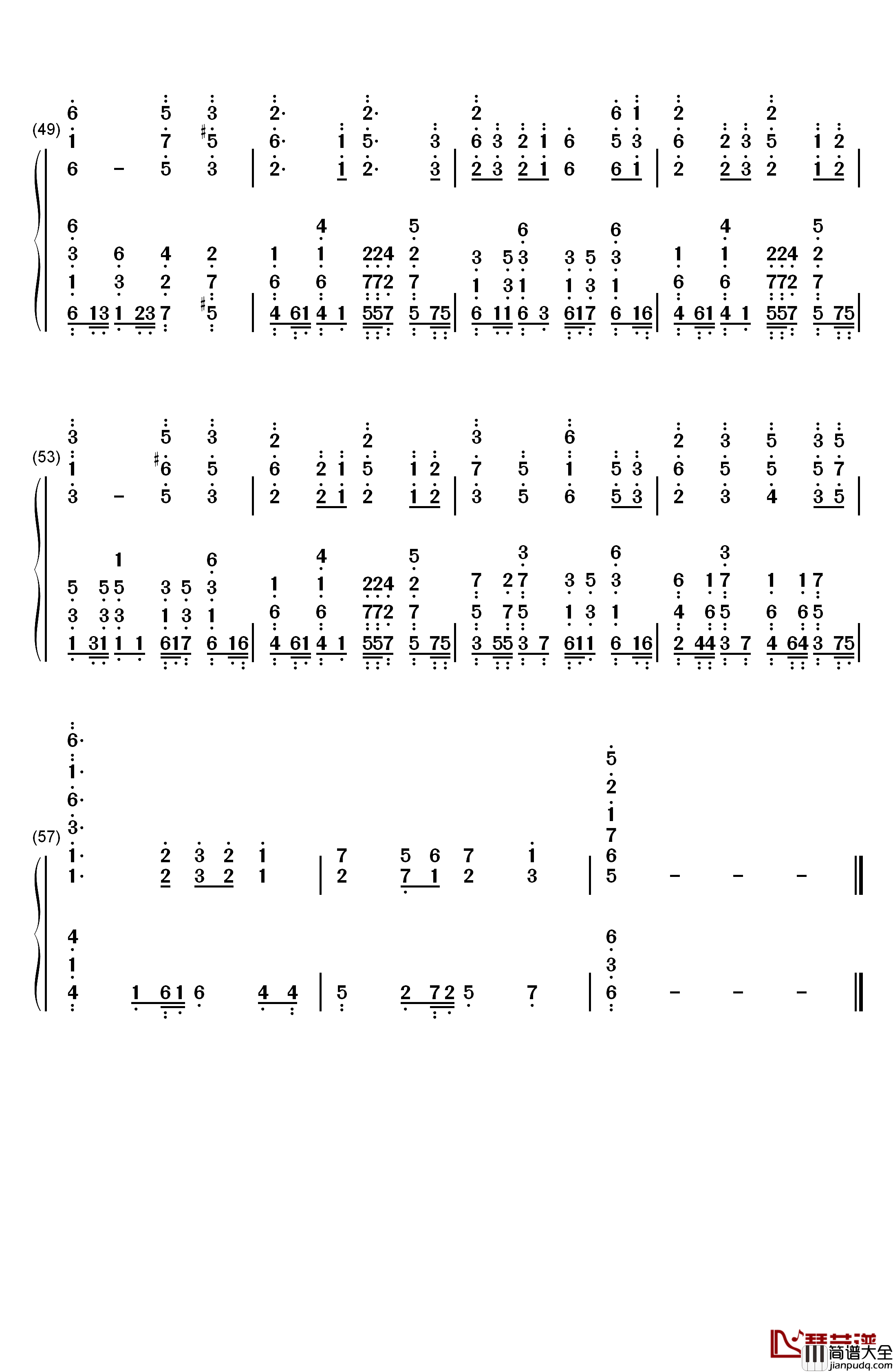 百鬼夜行抄钢琴简谱_数字双手_森英治