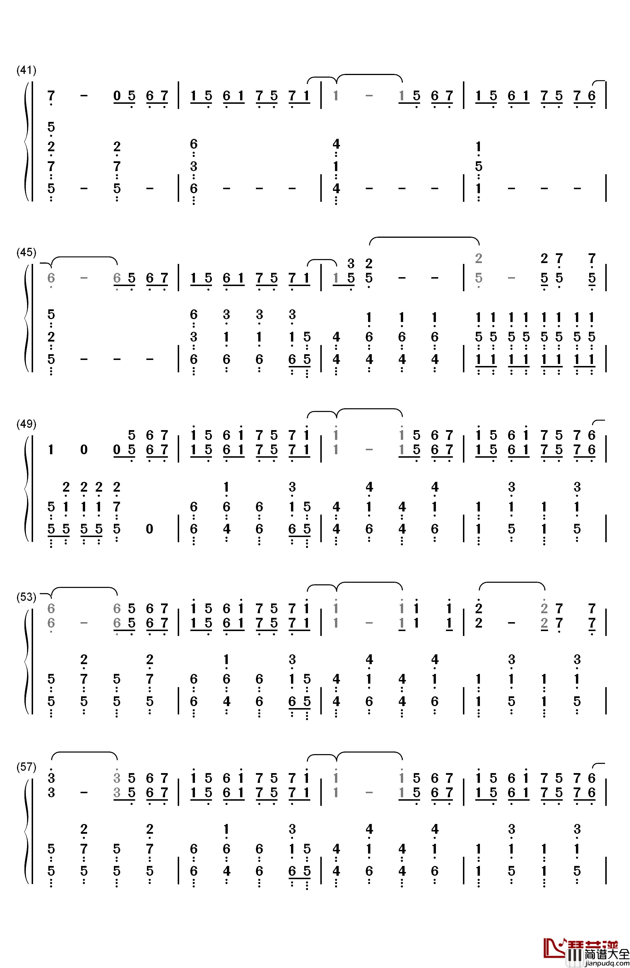 Young_Again钢琴简谱_数字双手_Hardwell