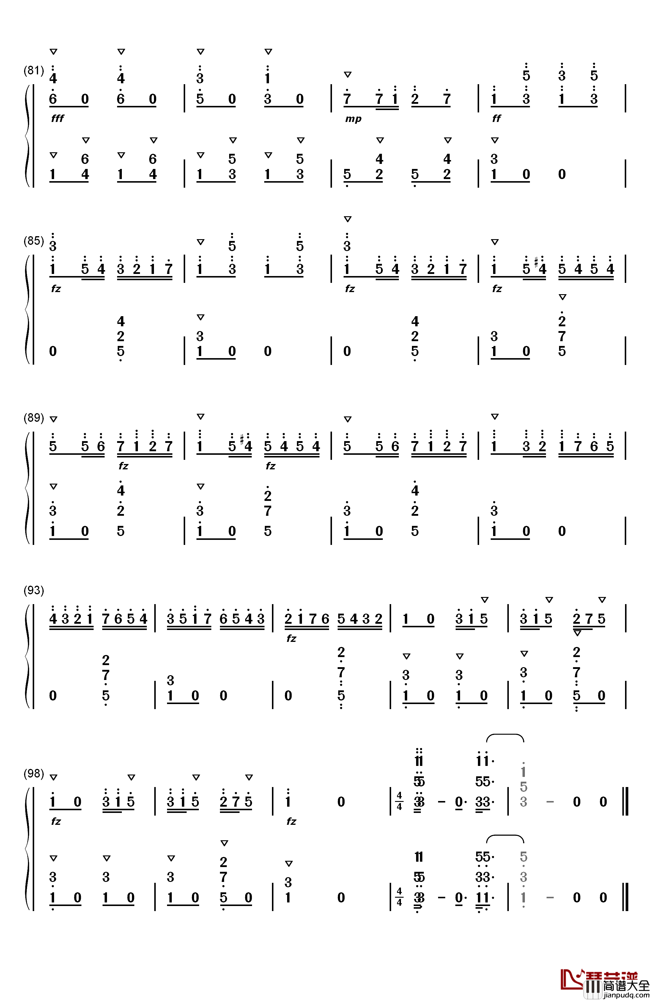 洋娃娃的梦钢琴简谱_数字双手_儿歌