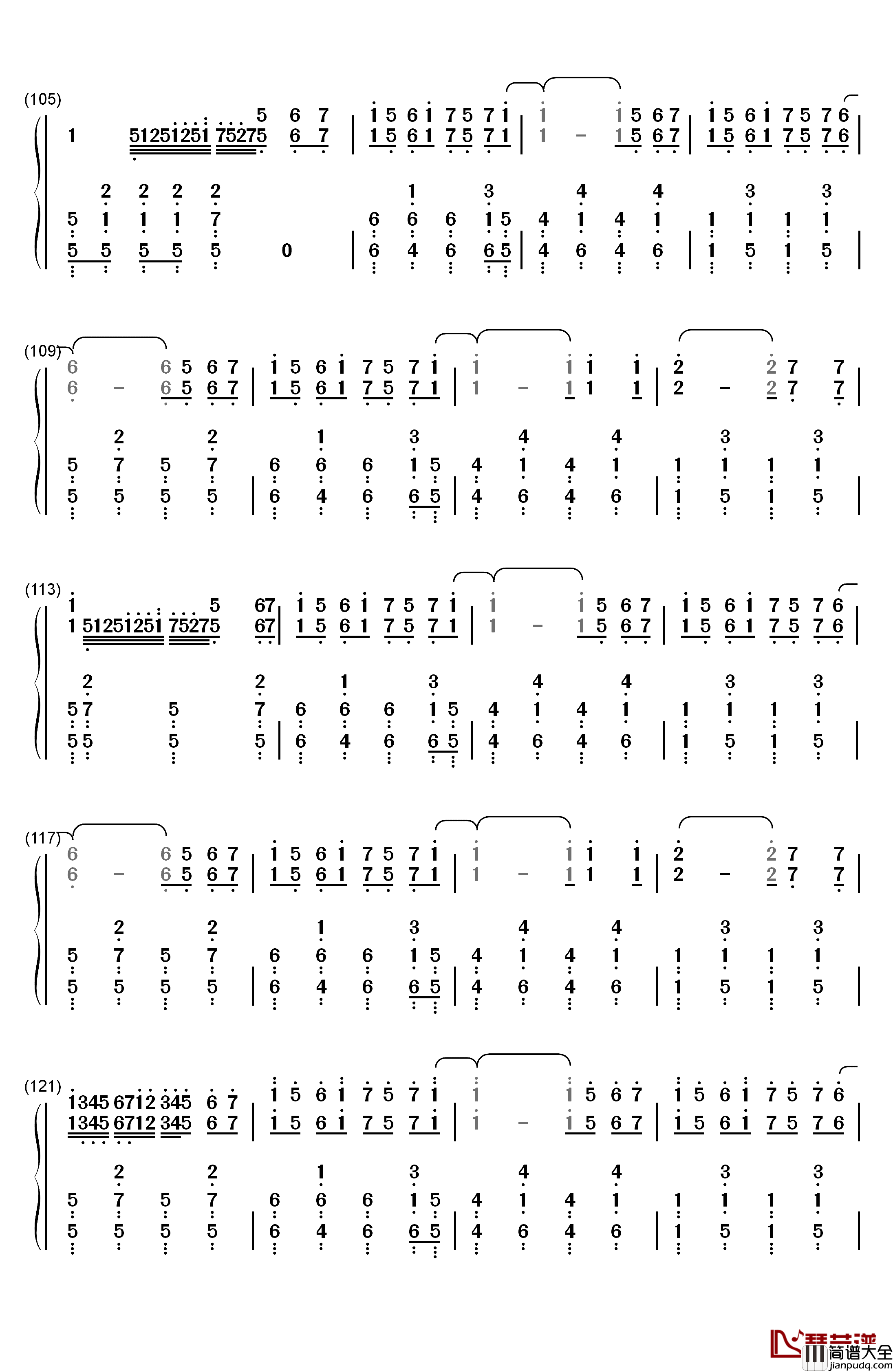 Young_Again钢琴简谱_数字双手_Hardwell