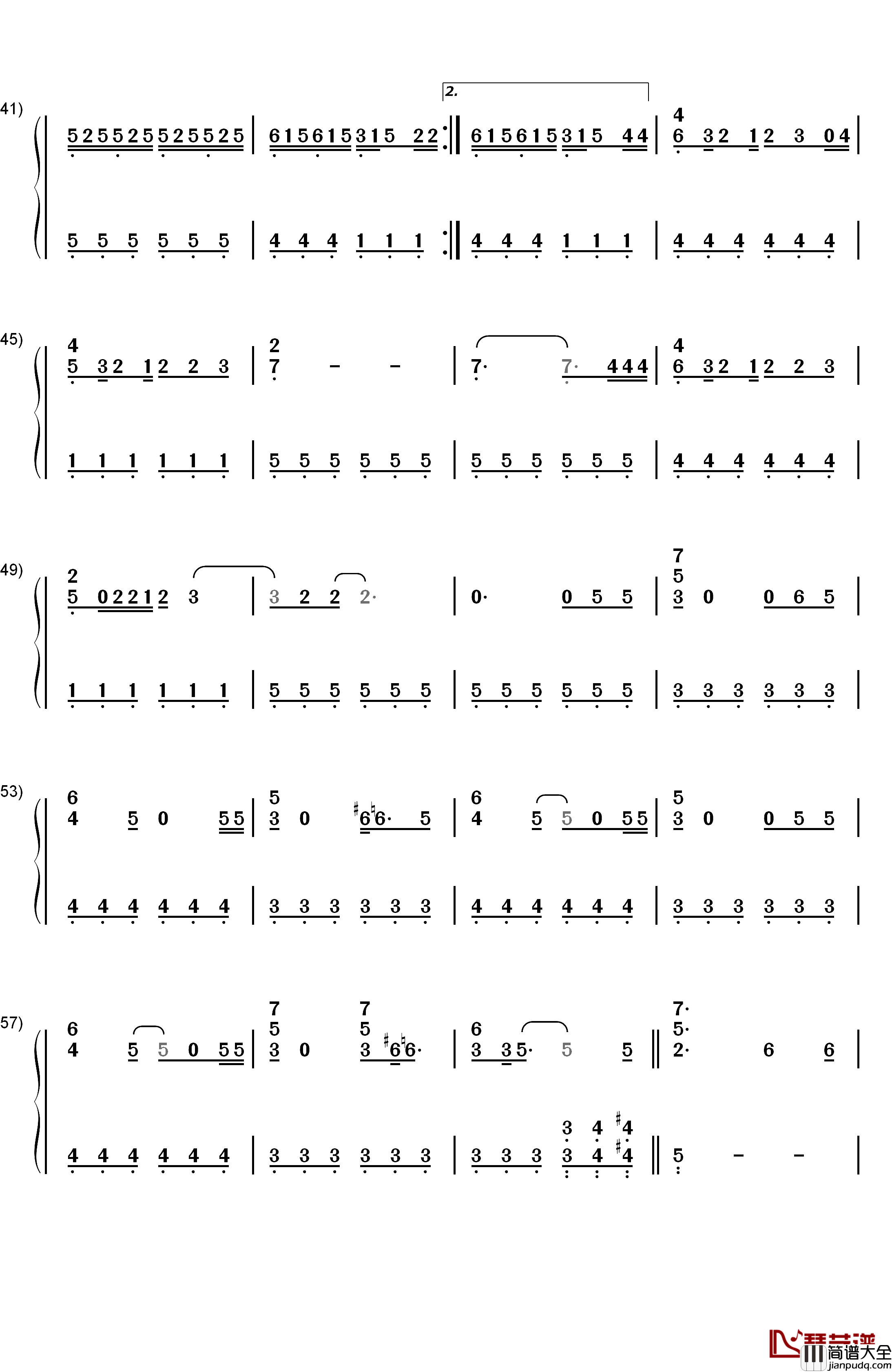 Sweetest_Devotion钢琴简谱_数字双手_Adele