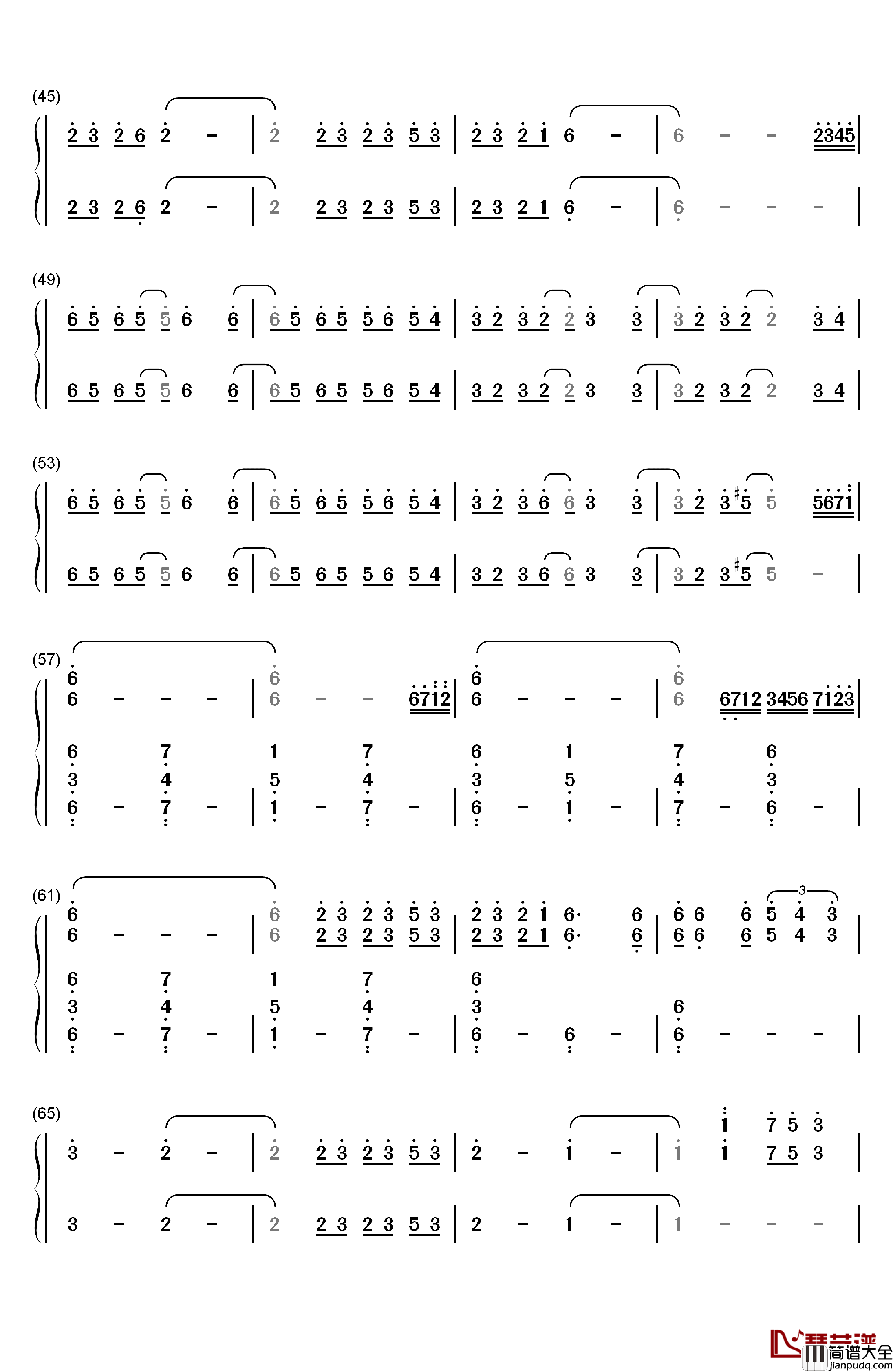 Merry_Christmas_Mr_Lawrence钢琴简谱_数字双手_坂本龙一
