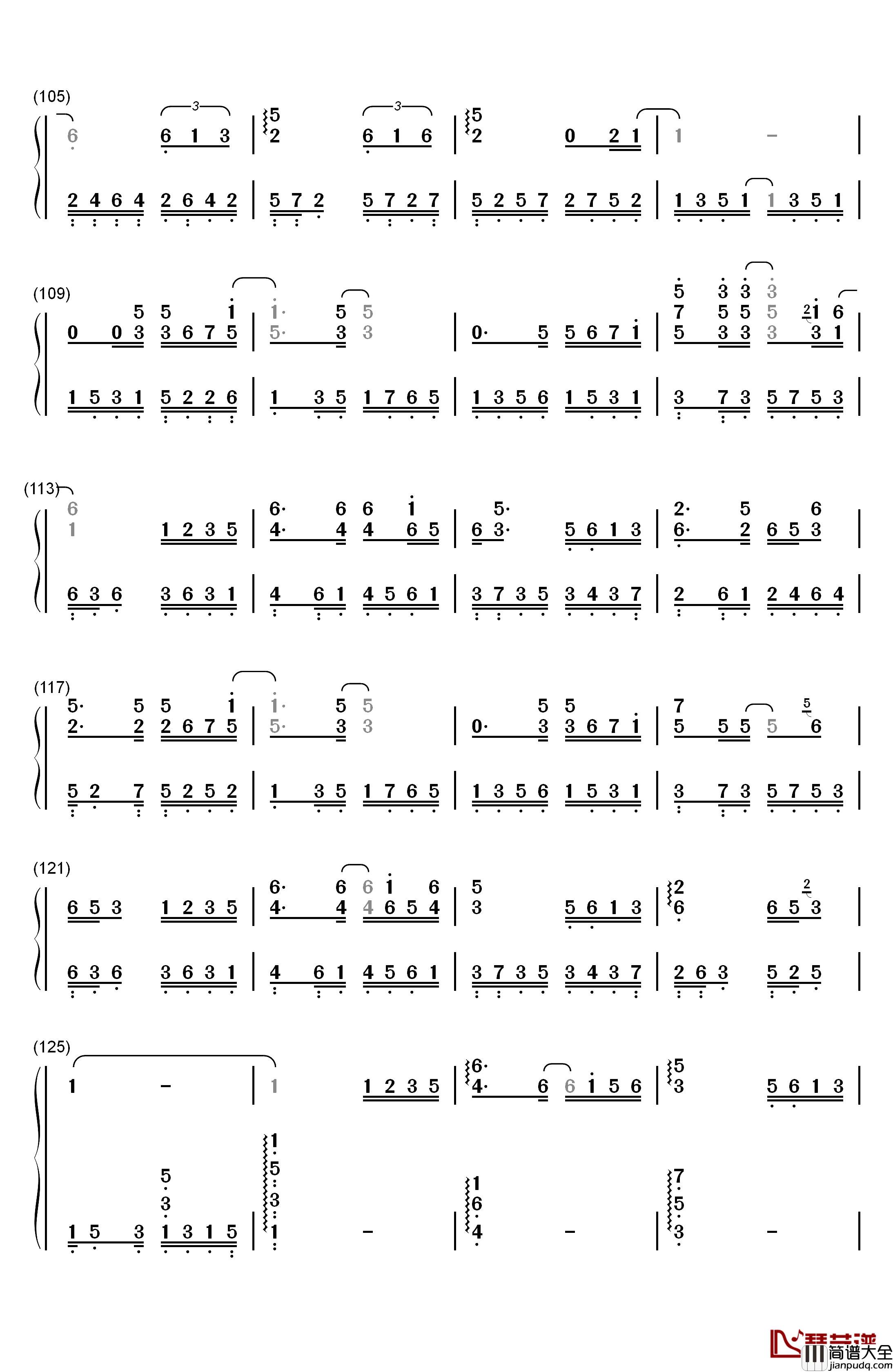 还剩下什么钢琴简谱_数字双手_羽泉_苏慧伦