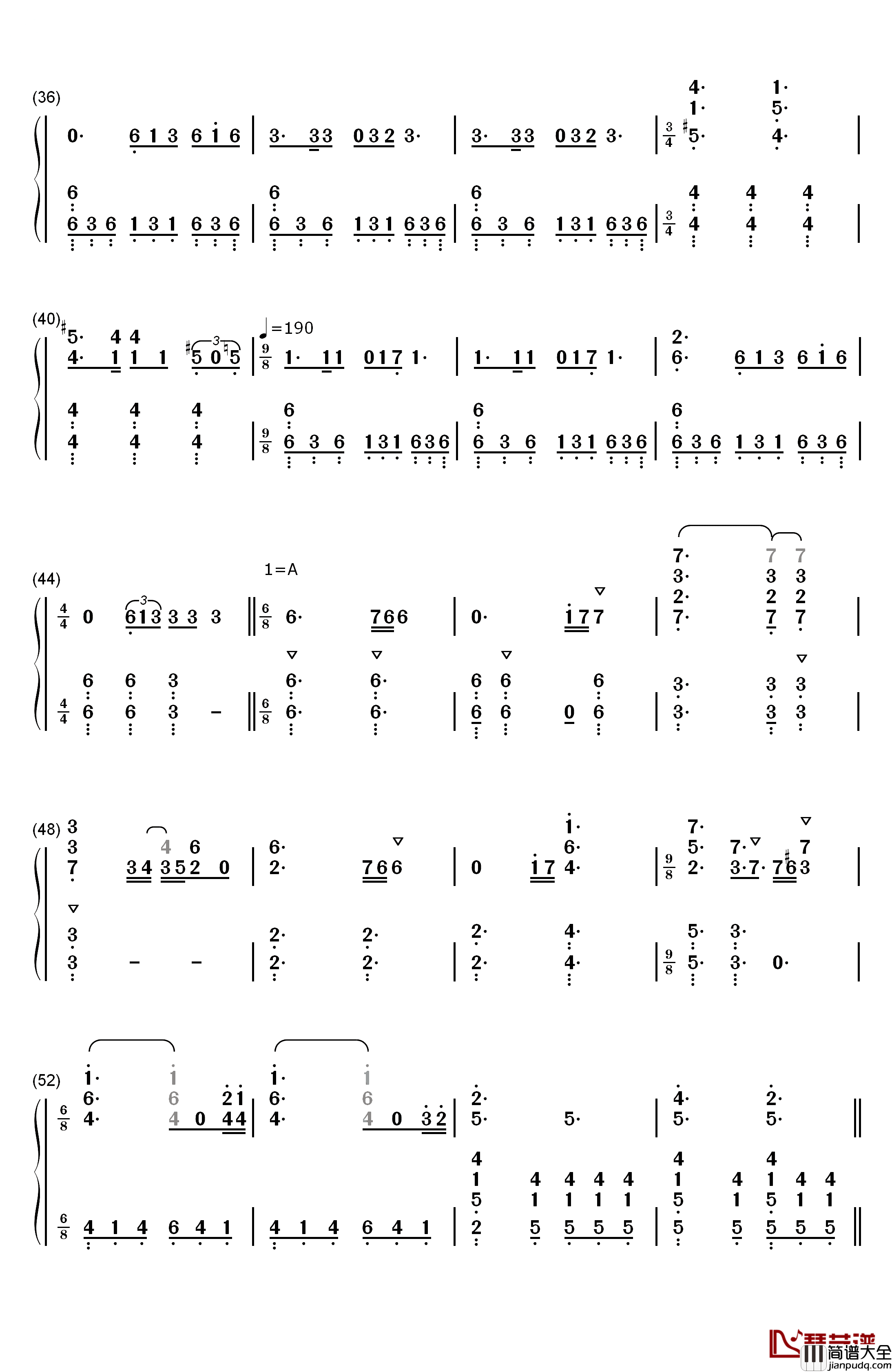 The_Adventures_of_Han钢琴简谱_数字双手_John_Williams