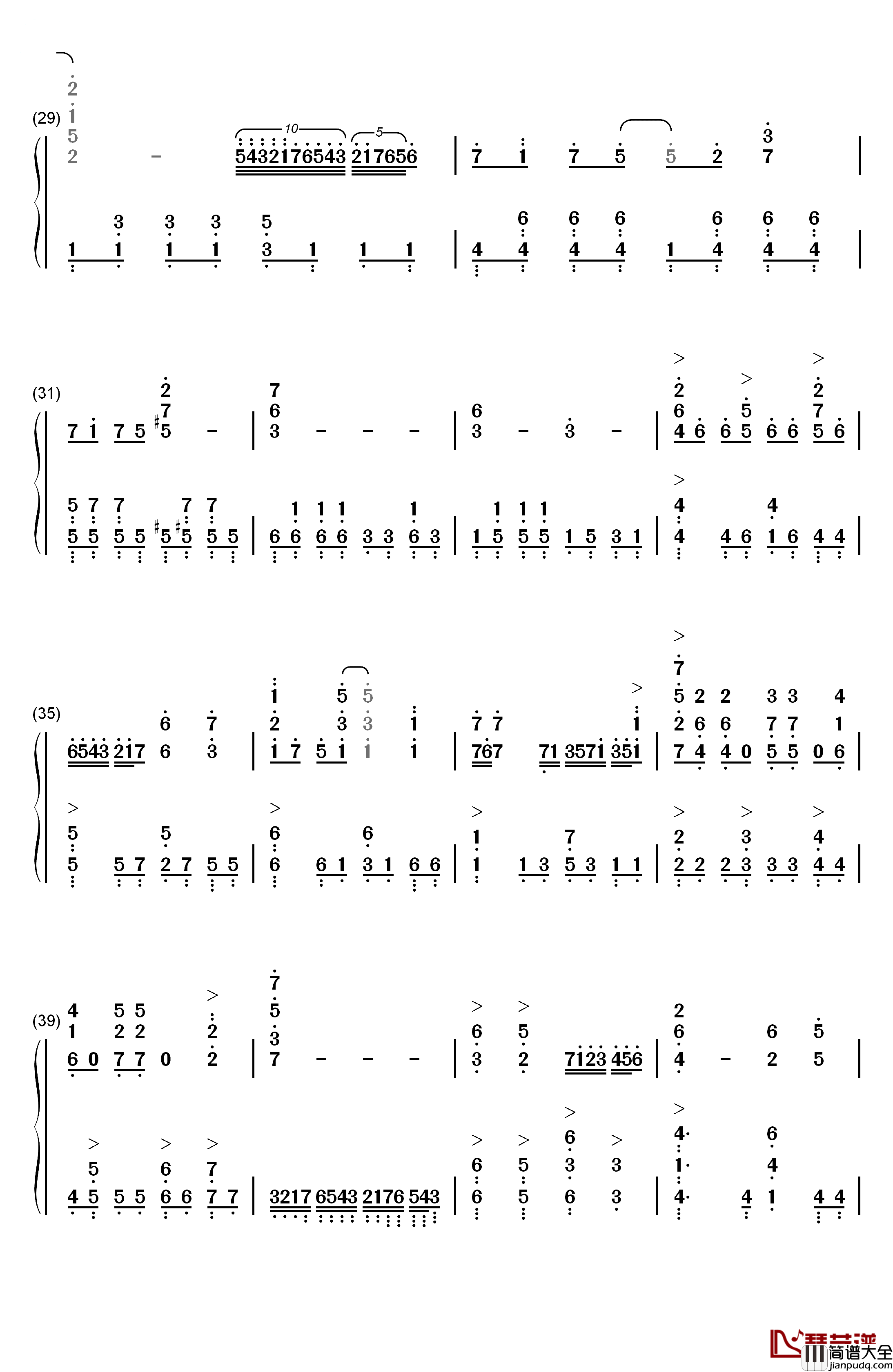 HYDRA钢琴简谱_数字双手_MYTH&ROID