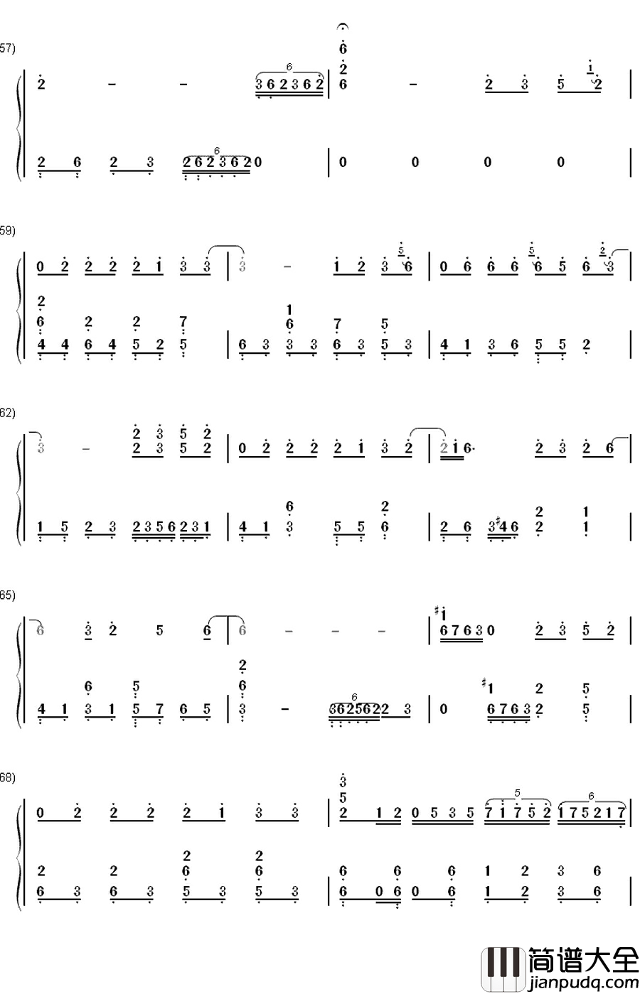 少年情钢琴简谱_数字双手_陈依婷