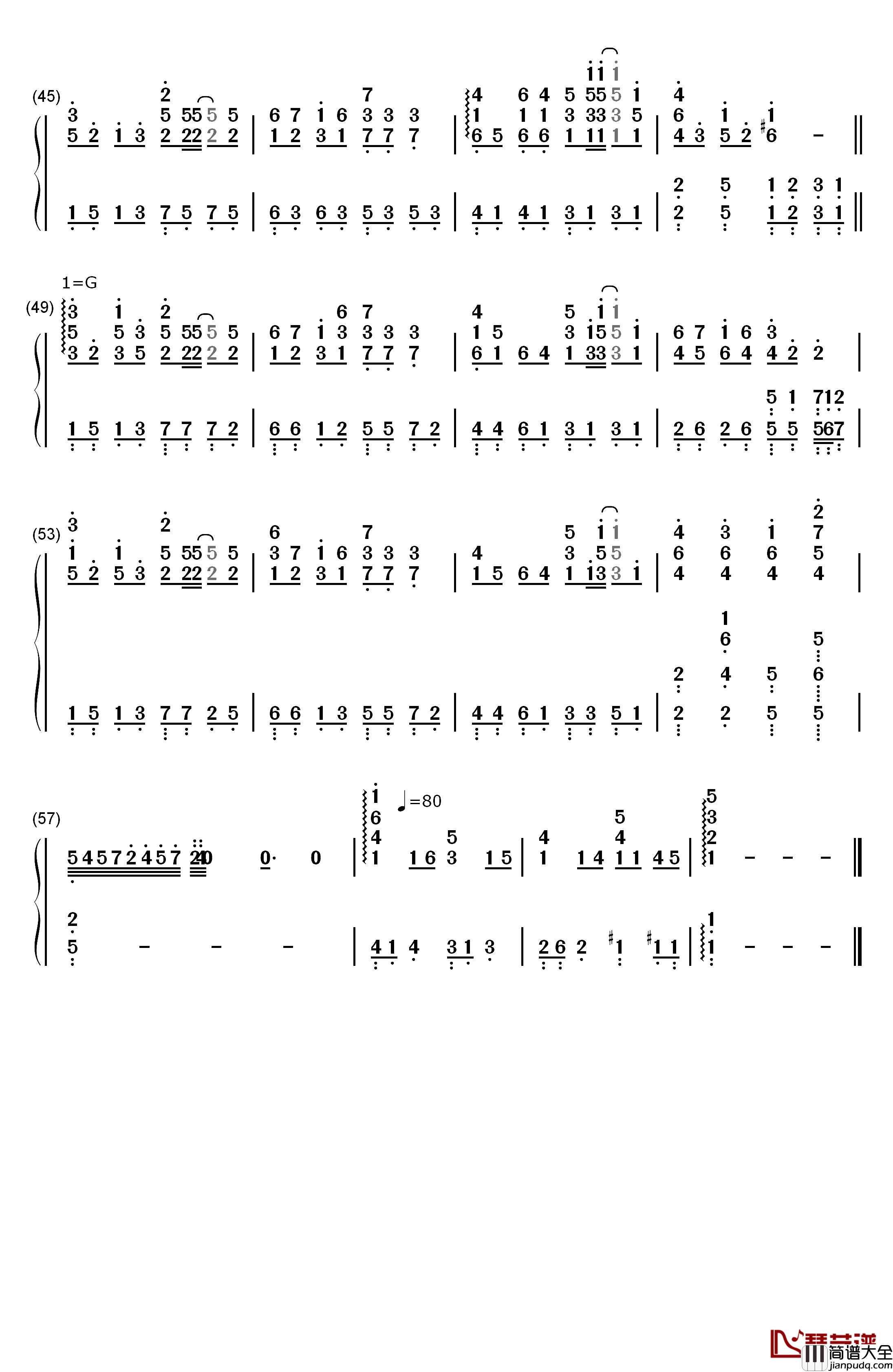 闪着泪光的决定钢琴简谱_数字双手_吴佩慈