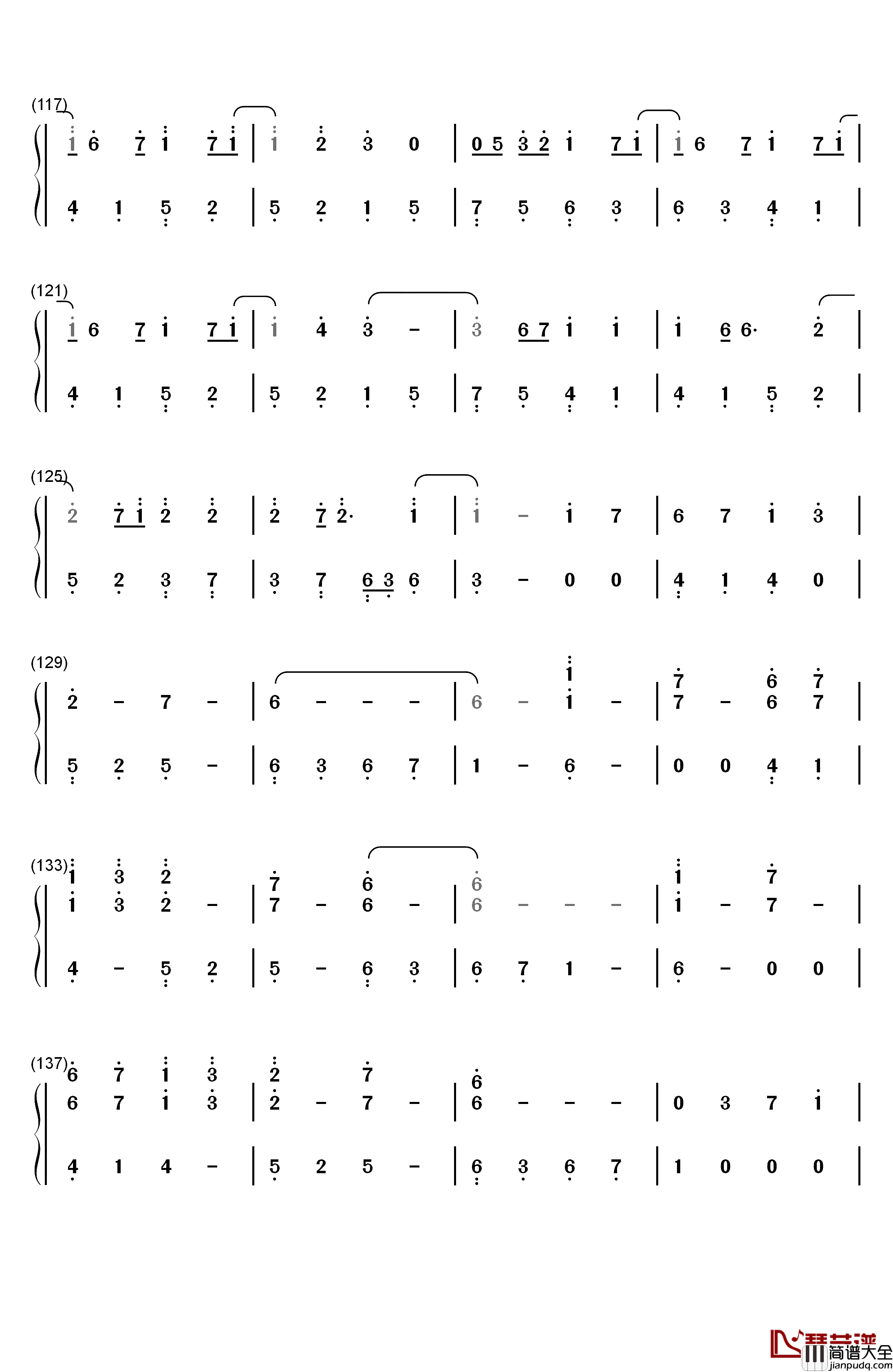 爱在记忆中找你钢琴简谱_数字双手_林峯