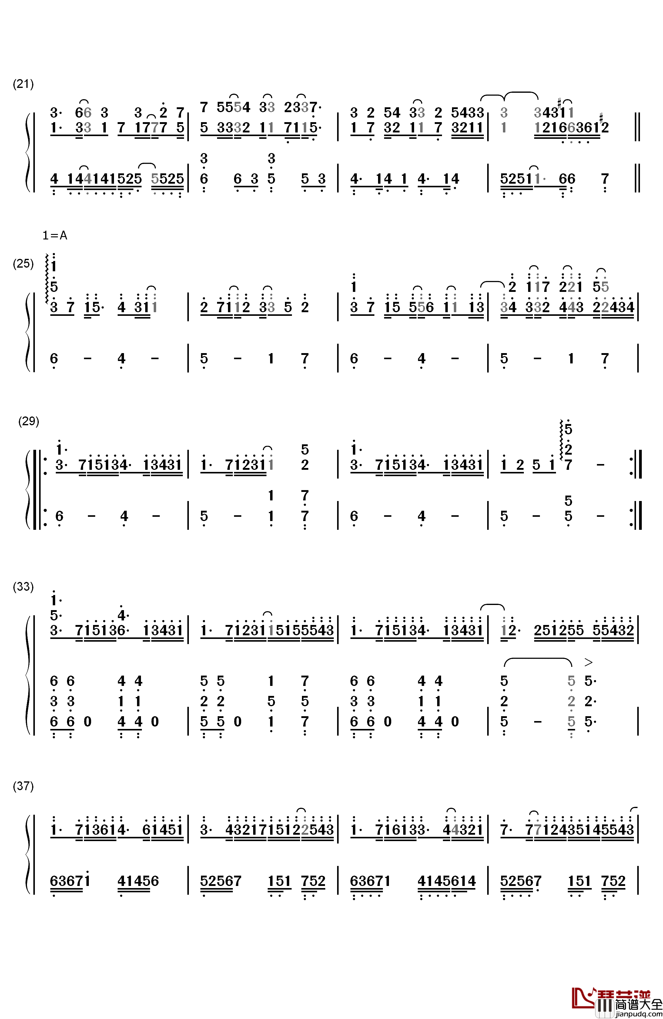 Mirror_Night钢琴简谱_数字双手_V.K克