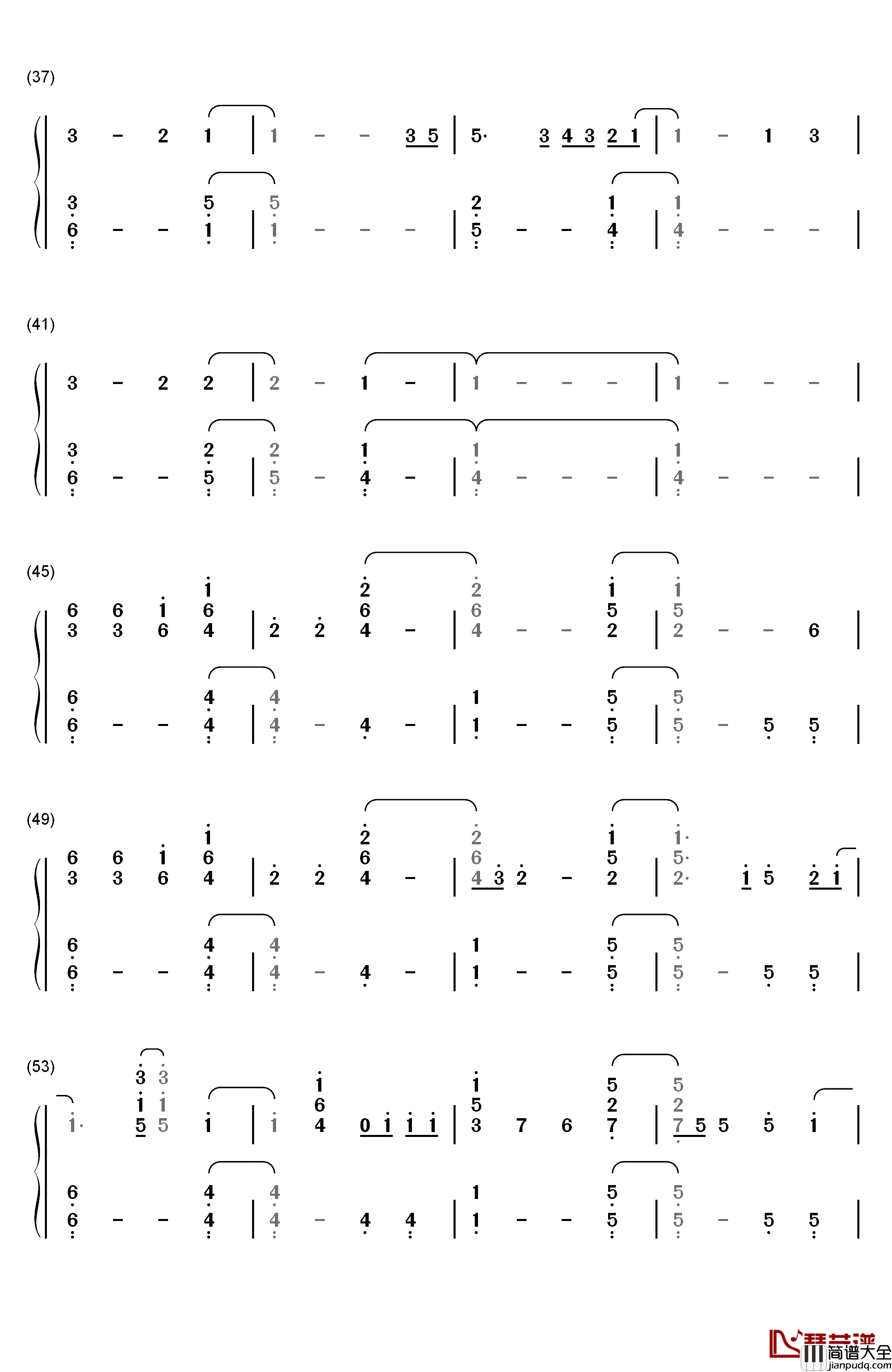 Hello钢琴简谱_数字双手_Adele