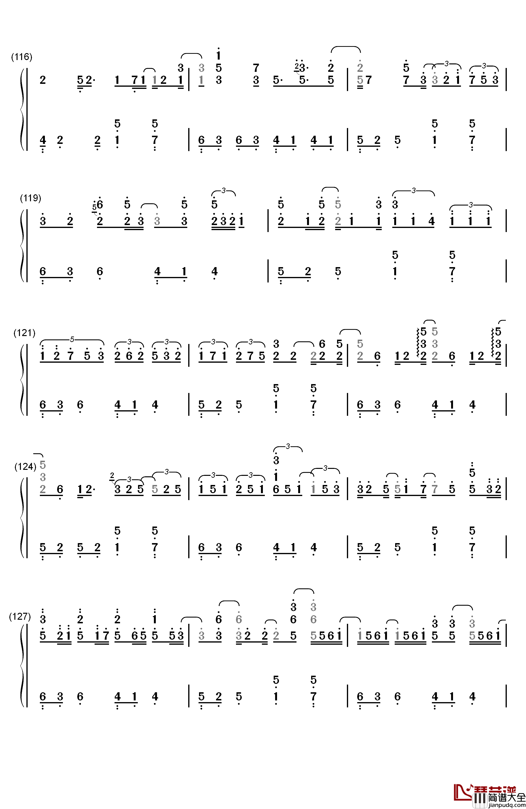 Get_Wild钢琴简谱_数字双手_TM_Network