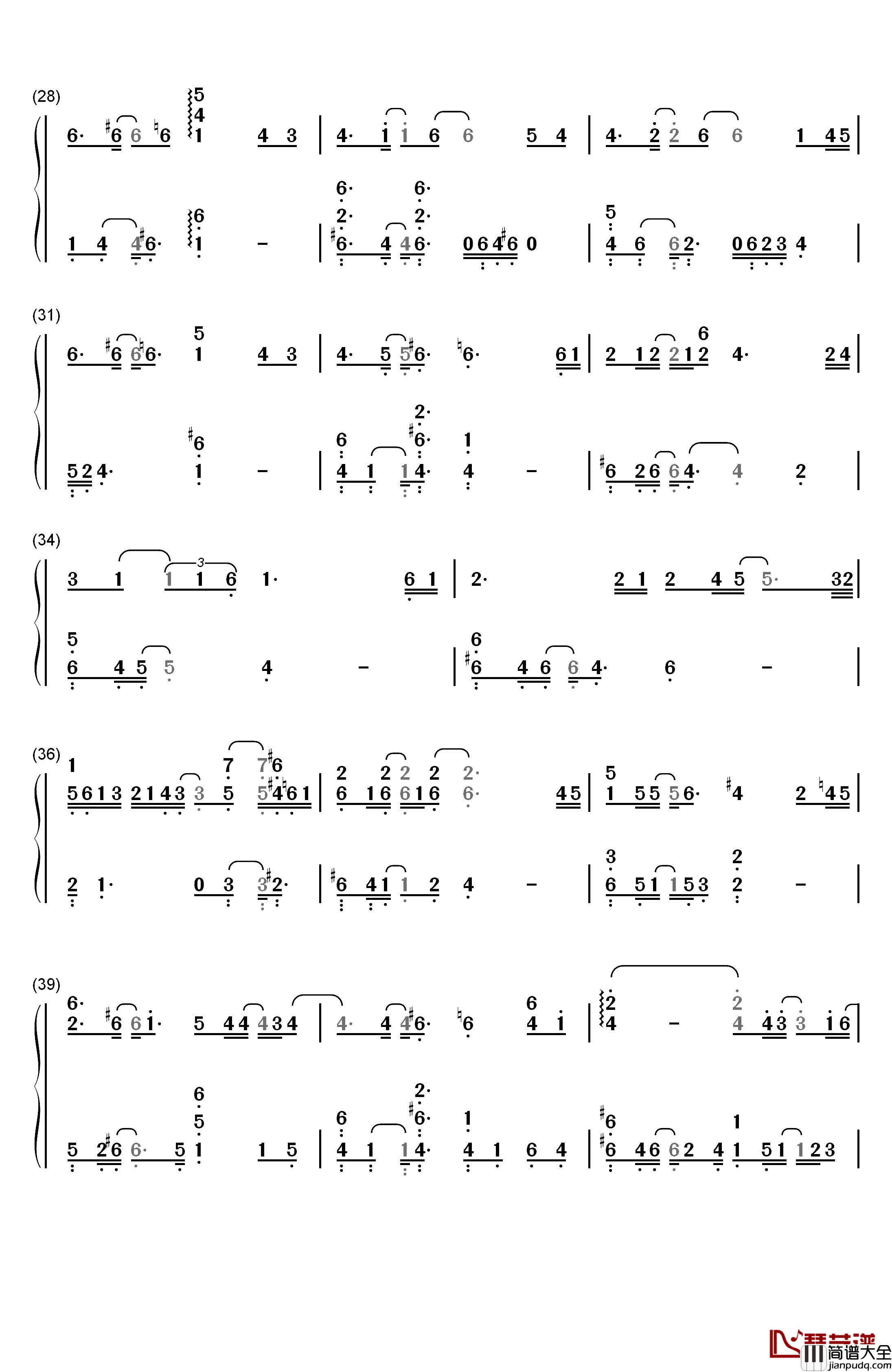 Sing_for_You钢琴简谱_数字双手_EXO