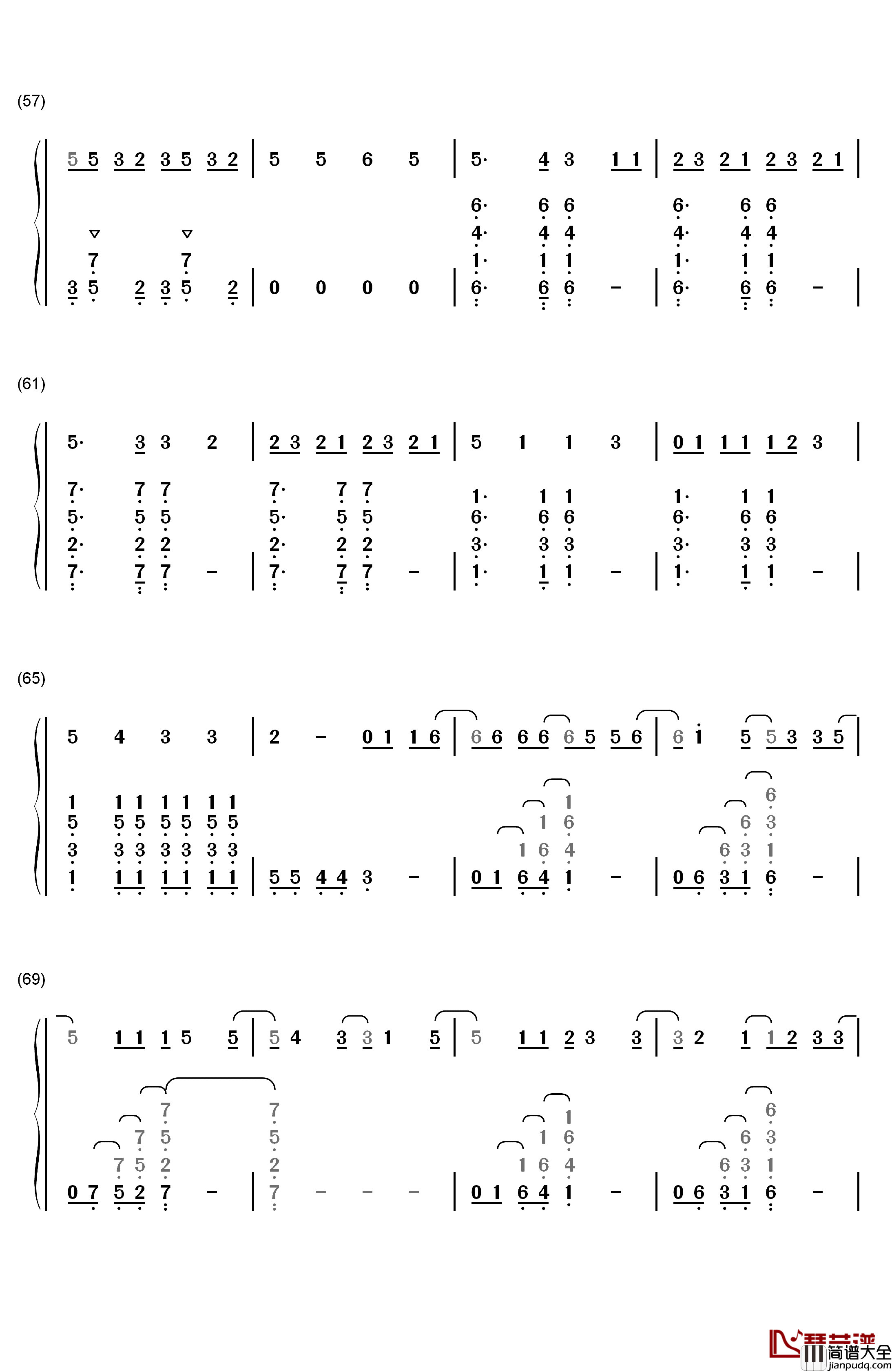 Bedless钢琴简谱_数字双手_Pierce_the_Veil